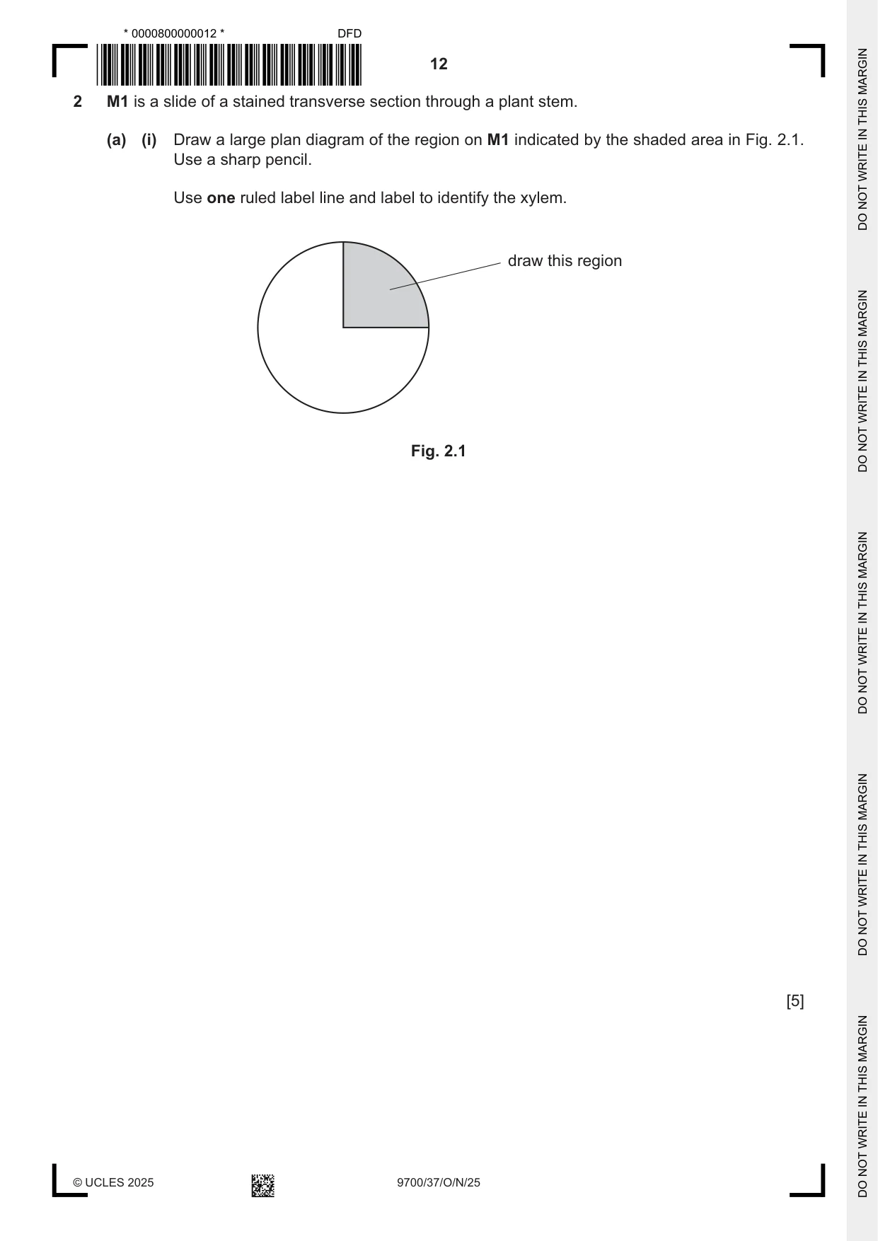 Cambridge A Level Biology 9700 2025 Oct/Nov Paper 3 · Variant 7 question paper, page 12 of 20