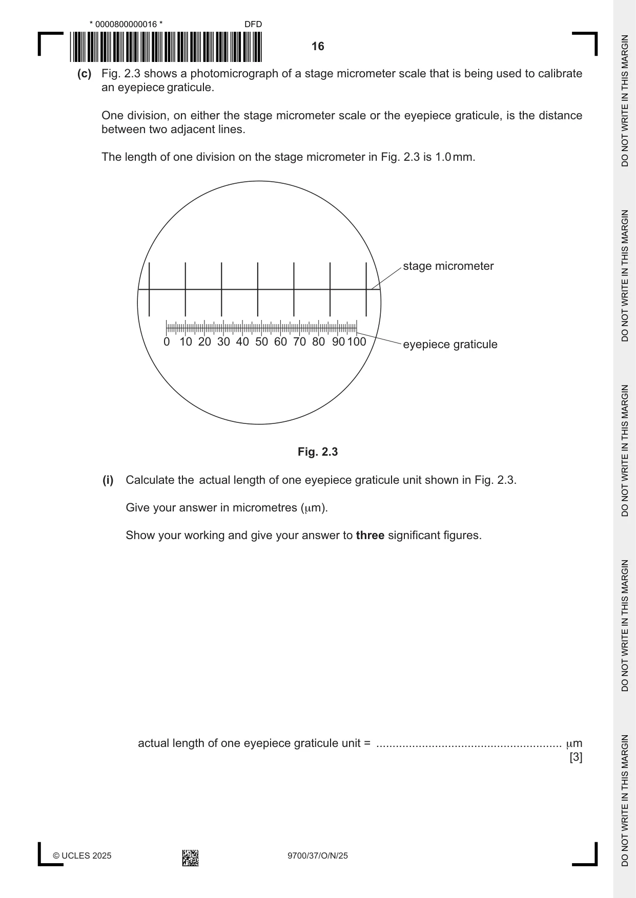 Cambridge A Level Biology 9700 2025 Oct/Nov Paper 3 · Variant 7 question paper, page 16 of 20