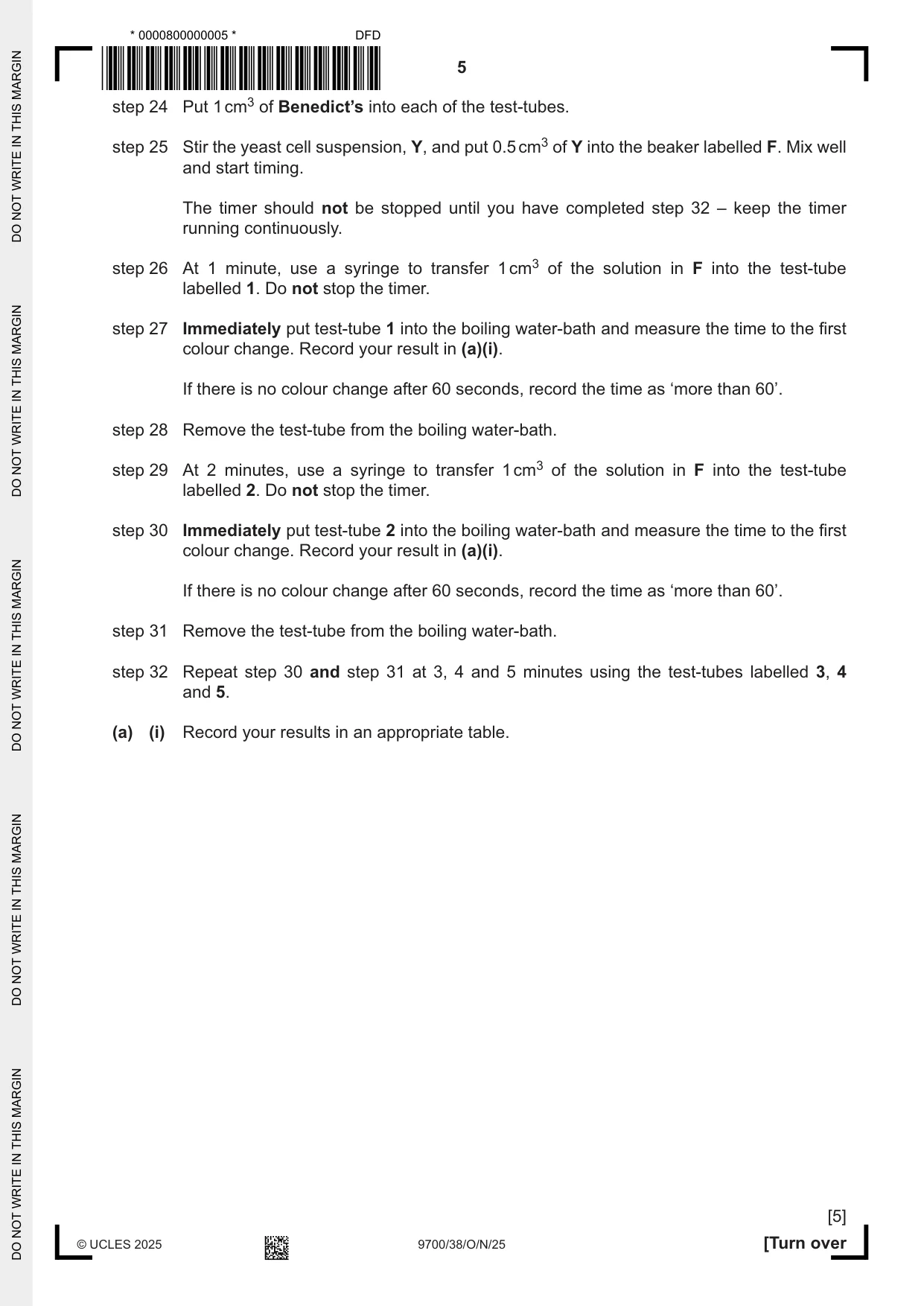 Cambridge A Level Biology 9700 2025 Oct/Nov Paper 3 · Variant 8 question paper, page 5 of 16