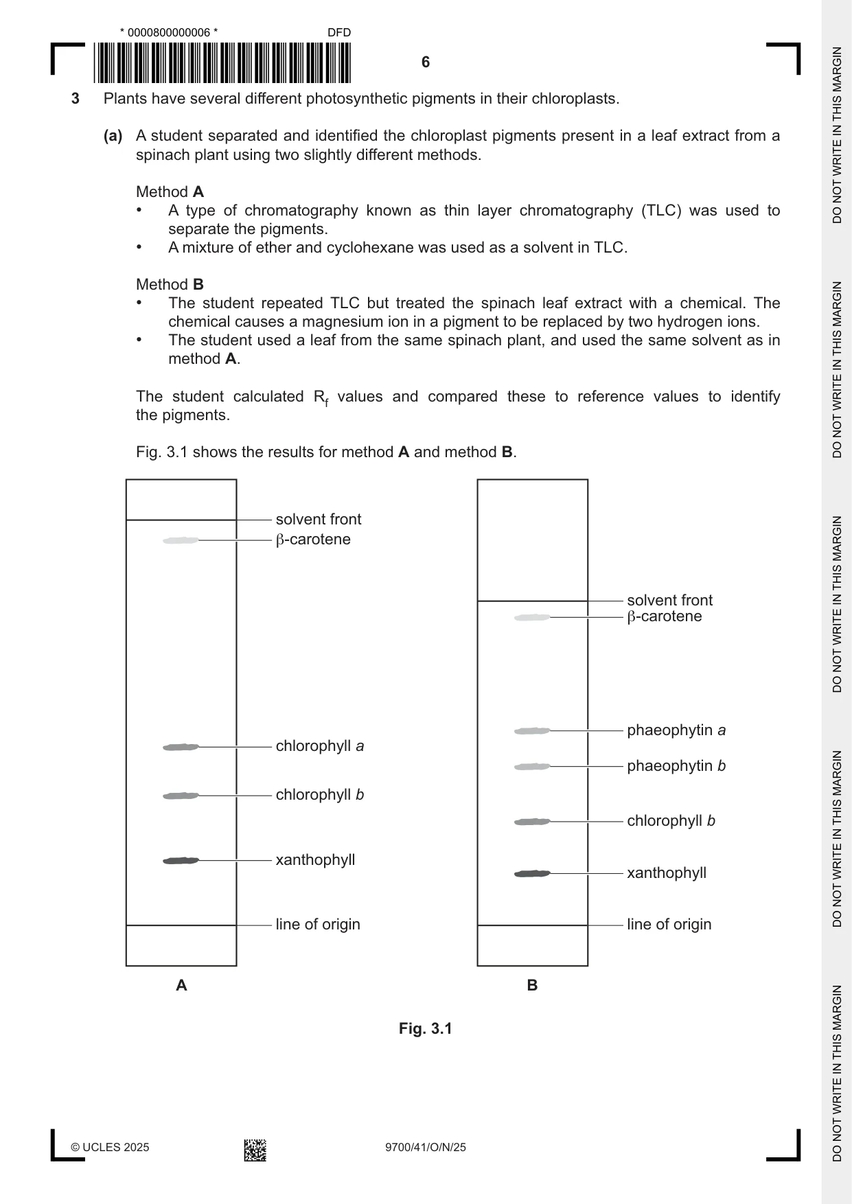 Cambridge A Level Biology 9700 2025 Oct/Nov Paper 4 · Variant 1 question paper, page 6 of 20