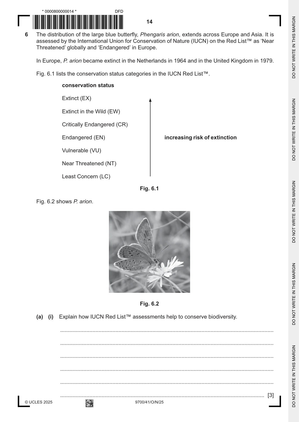 Cambridge A Level Biology 9700 2025 Oct/Nov Paper 4 · Variant 1 question paper, page 14 of 20