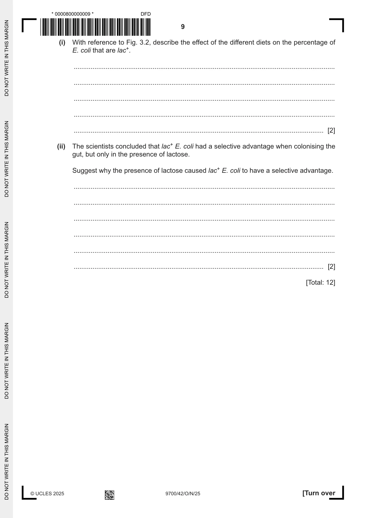 Cambridge A Level Biology 9700 2025 Oct/Nov Paper 4 · Variant 2 question paper, page 9 of 28