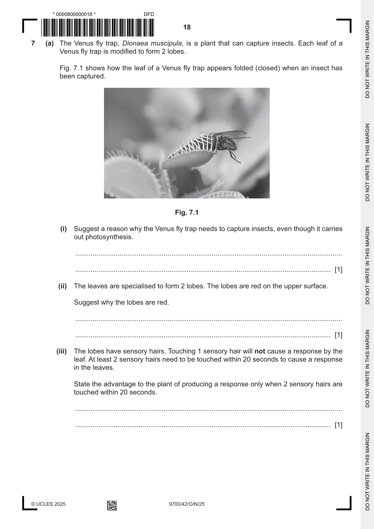 Cambridge A Level Biology 9700 2025 Oct/Nov Paper 4 · Variant 2 question paper, page 18 of 28