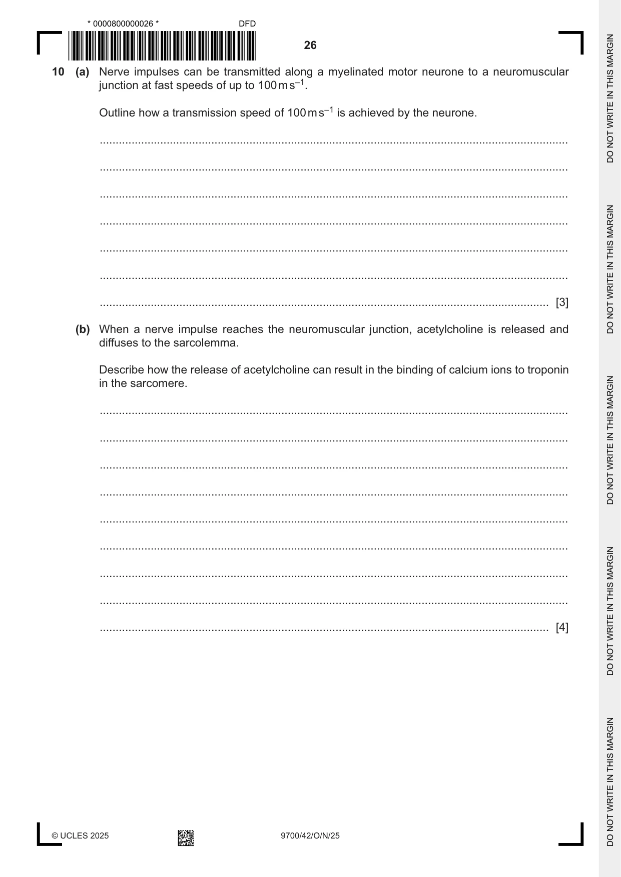 Cambridge A Level Biology 9700 2025 Oct/Nov Paper 4 · Variant 2 question paper, page 26 of 28
