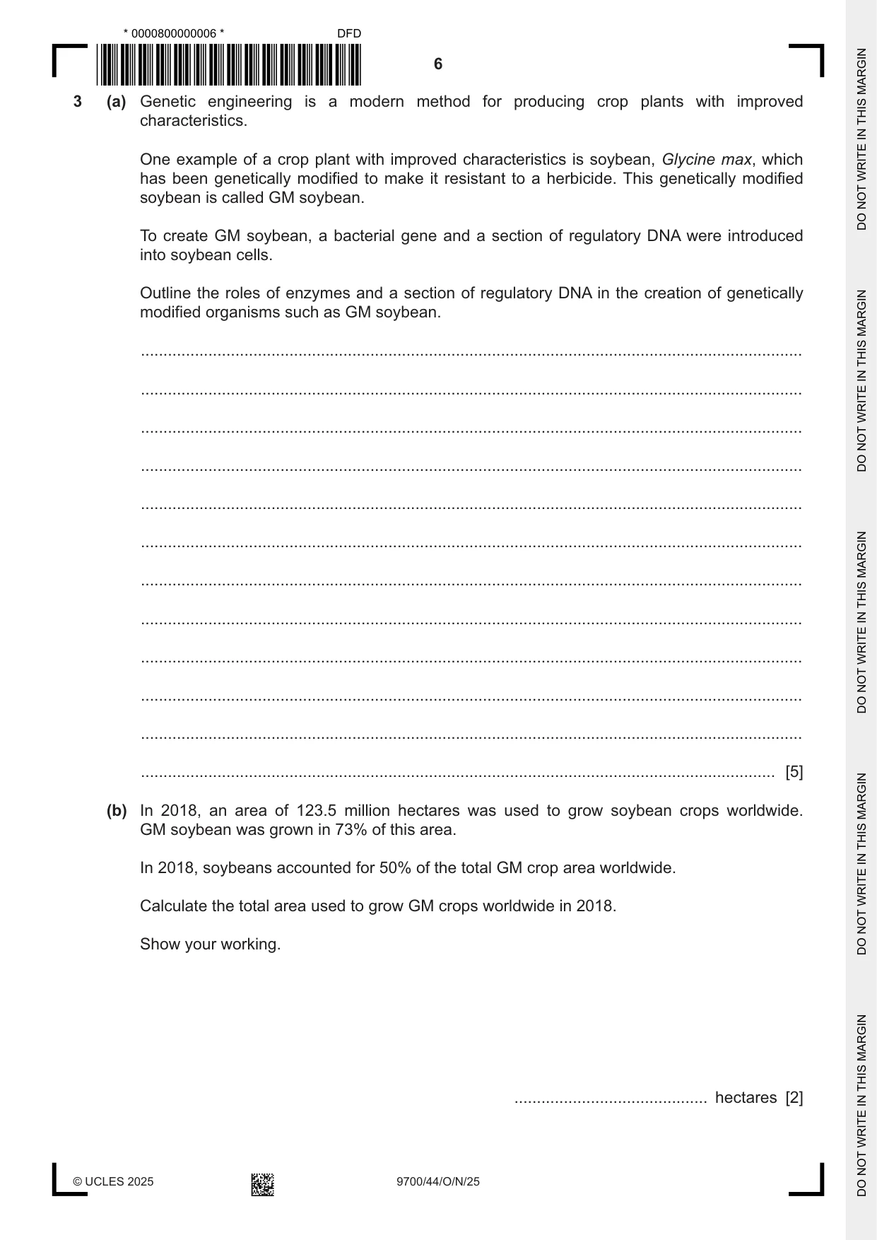 Cambridge A Level Biology 9700 2025 Oct/Nov Paper 4 · Variant 4 question paper, page 6 of 28
