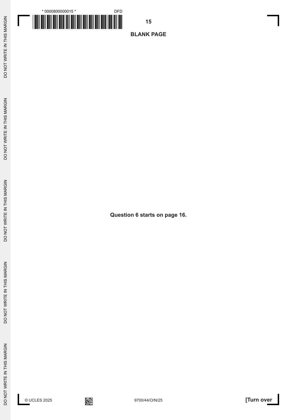Cambridge A Level Biology 9700 2025 Oct/Nov Paper 4 · Variant 4 question paper, page 15 of 28