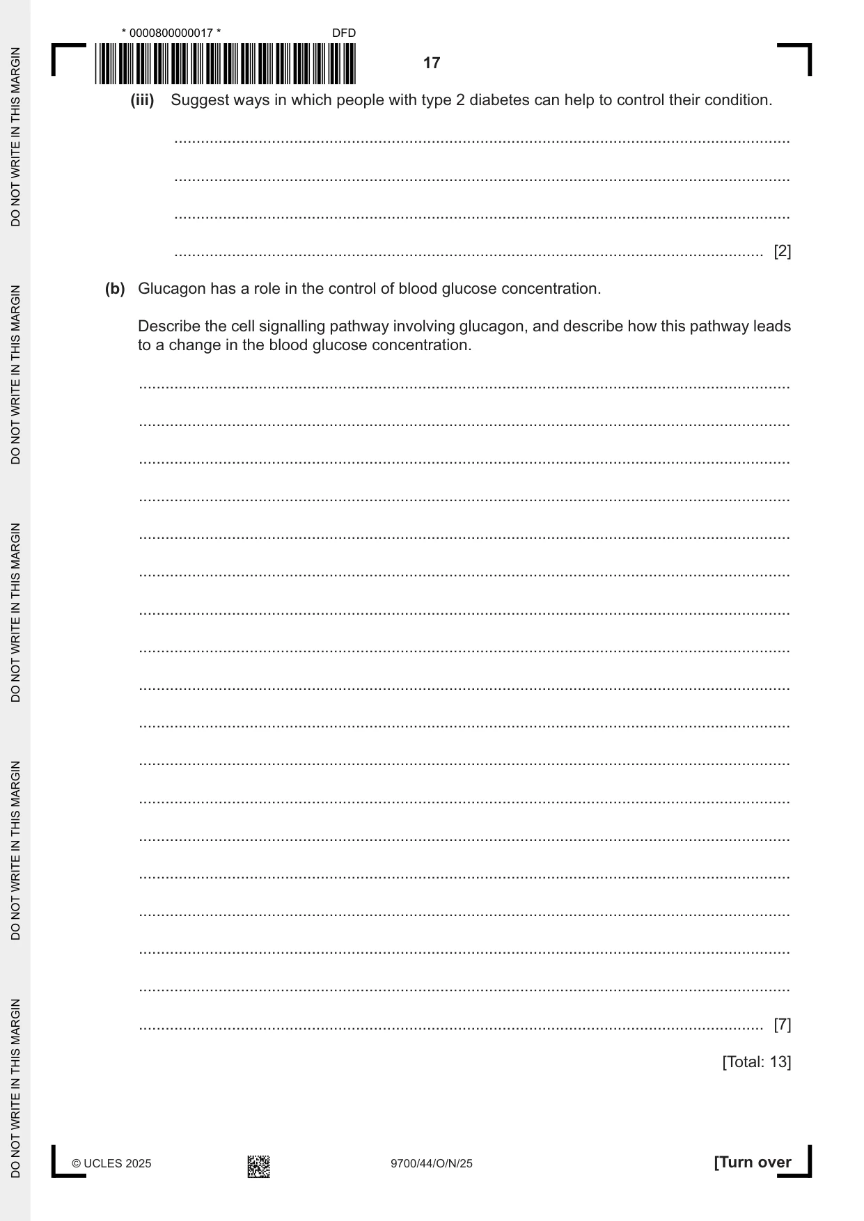 Cambridge A Level Biology 9700 2025 Oct/Nov Paper 4 · Variant 4 question paper, page 17 of 28