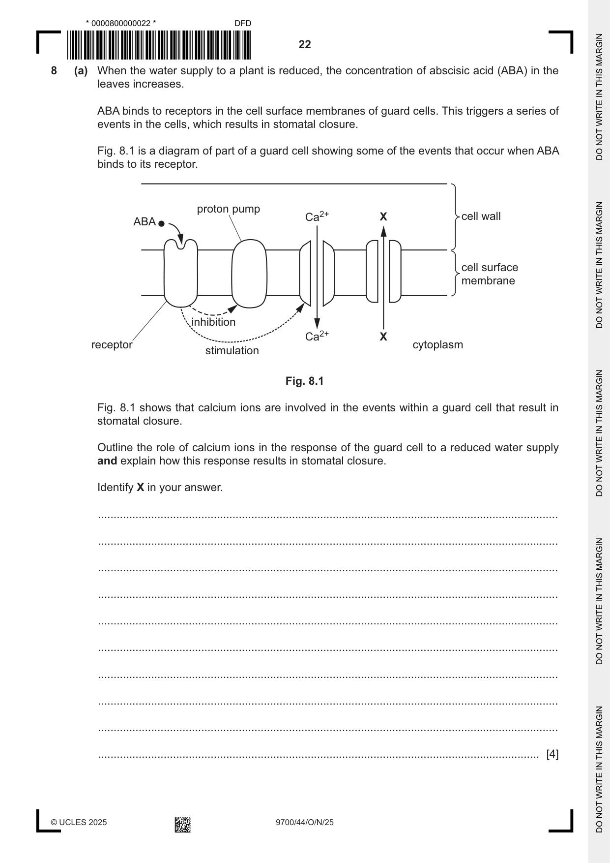 Cambridge A Level Biology 9700 2025 Oct/Nov Paper 4 · Variant 4 question paper, page 22 of 28