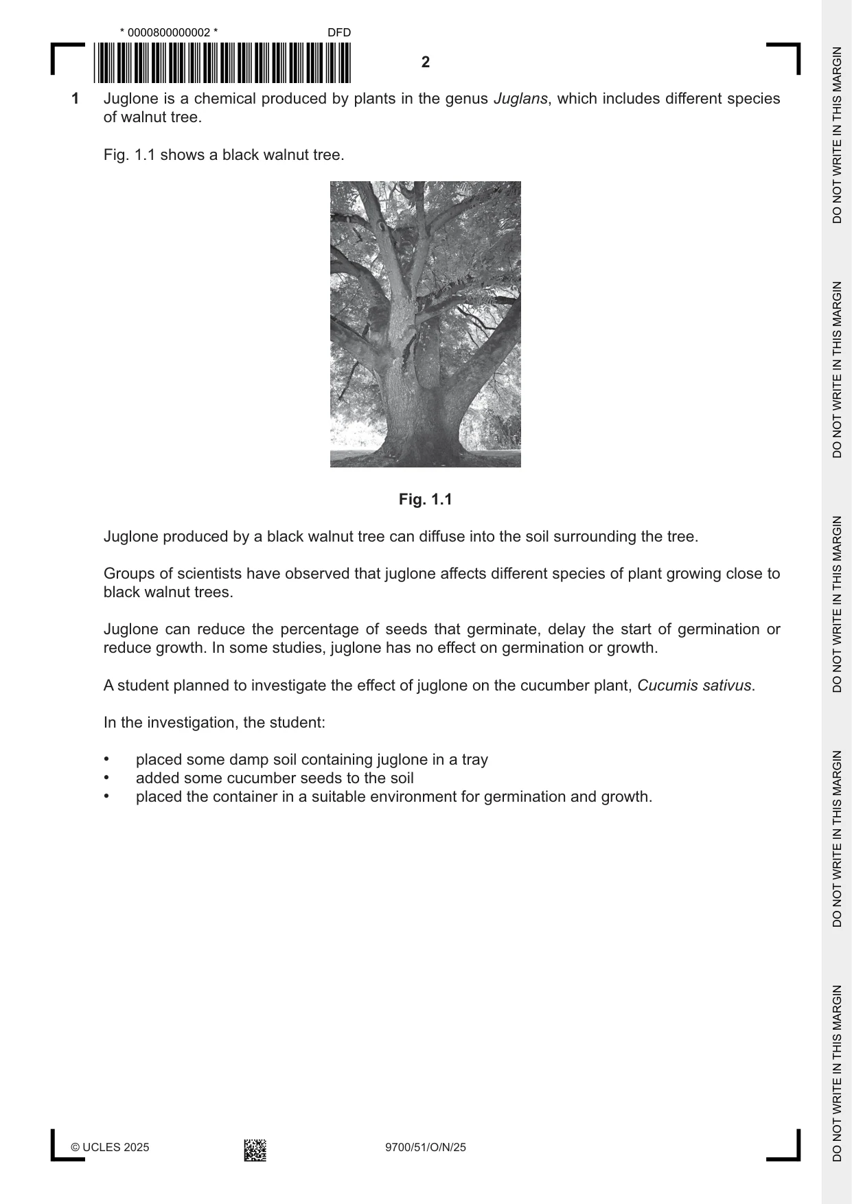Cambridge A Level Biology 9700 2025 Oct/Nov Paper 5 · Variant 1 question paper, page 2 of 12
