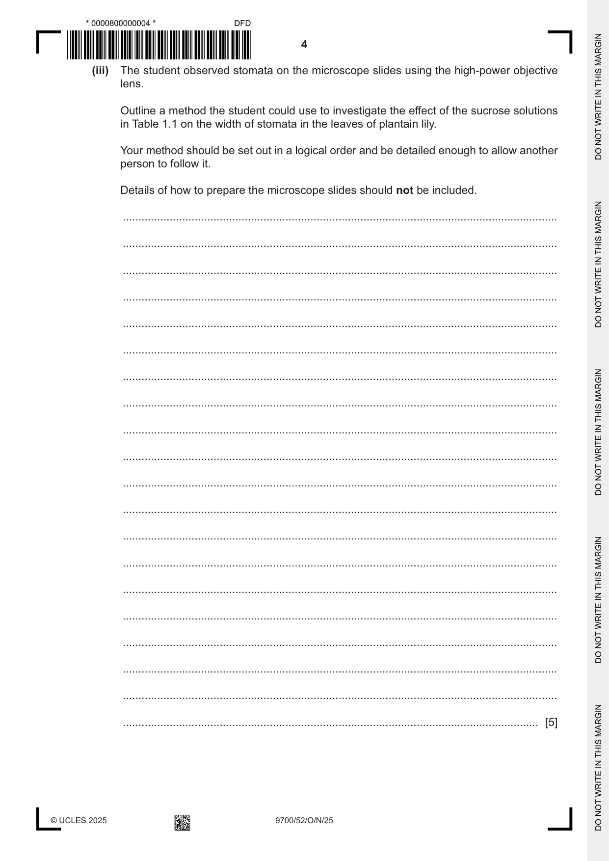 Cambridge A Level Biology 9700 2025 Oct/Nov Paper 5 · Variant 2 question paper, page 4 of 12