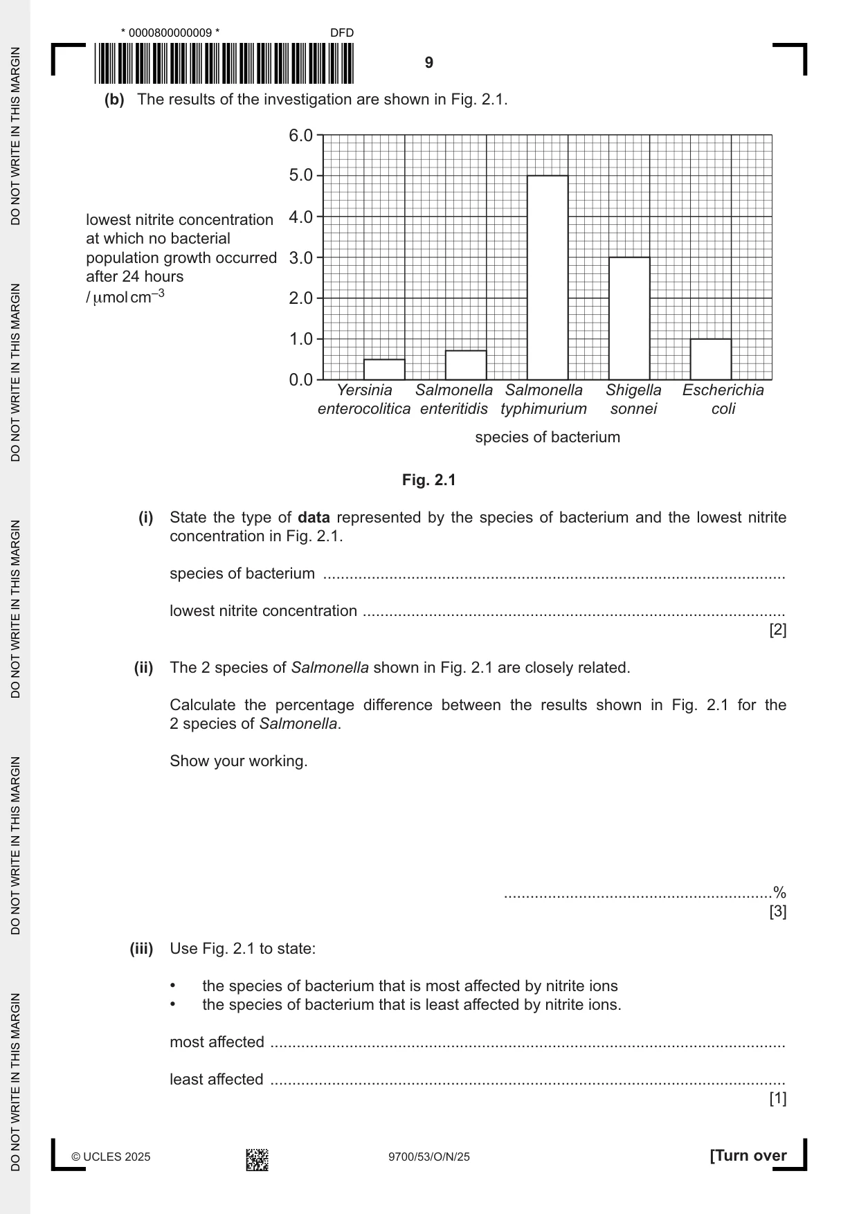 Cambridge A Level Biology 9700 2025 Oct/Nov Paper 5 · Variant 3 question paper, page 9 of 12