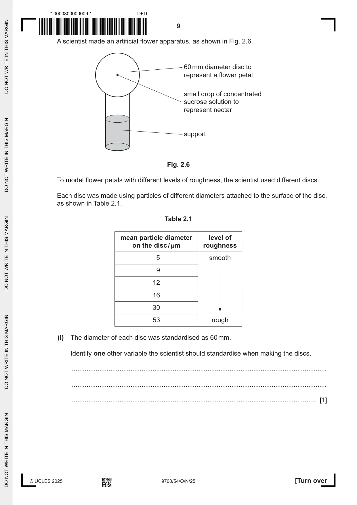 Cambridge A Level Biology 9700 2025 Oct/Nov Paper 5 · Variant 4 question paper, page 9 of 16