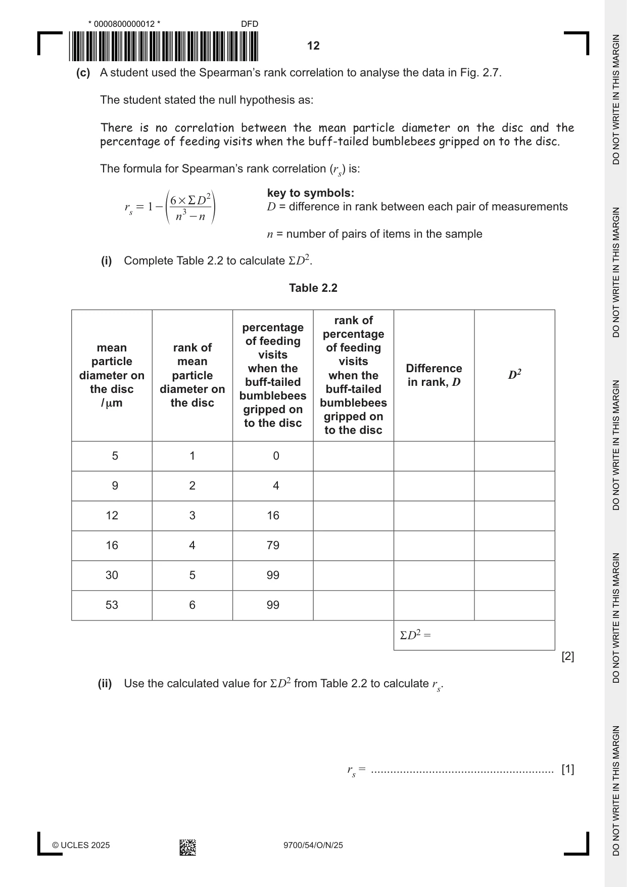 Cambridge A Level Biology 9700 2025 Oct/Nov Paper 5 · Variant 4 question paper, page 12 of 16