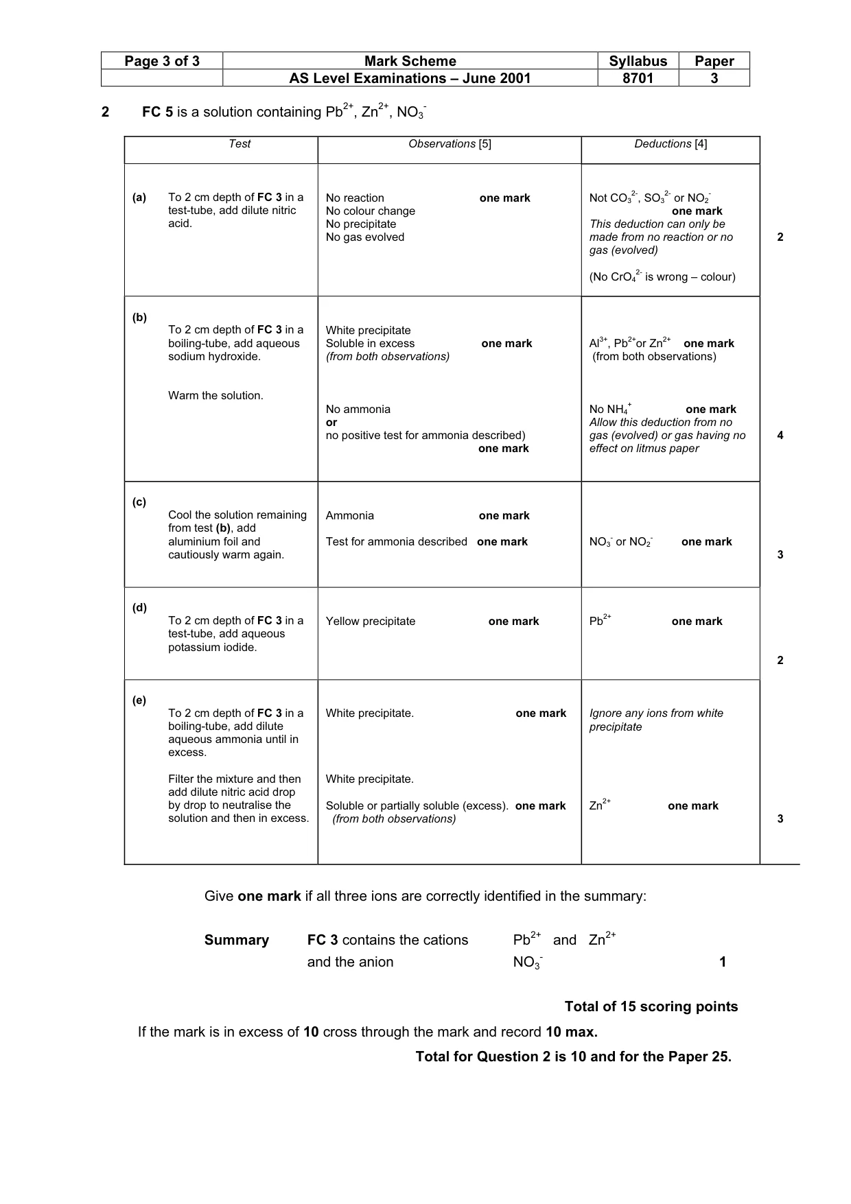 Mark scheme, page 4 of 4