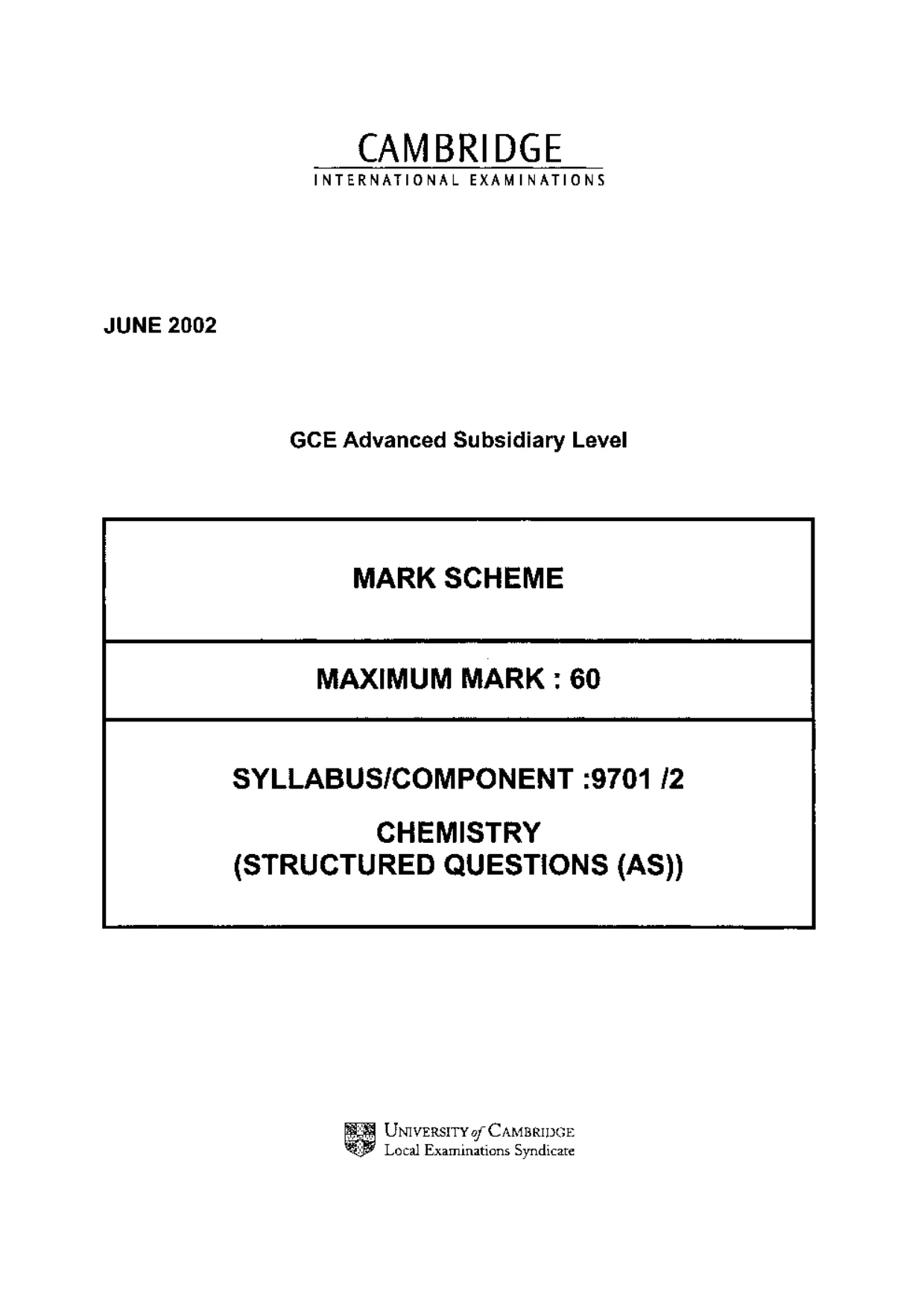 Mark scheme, page 1 of 7