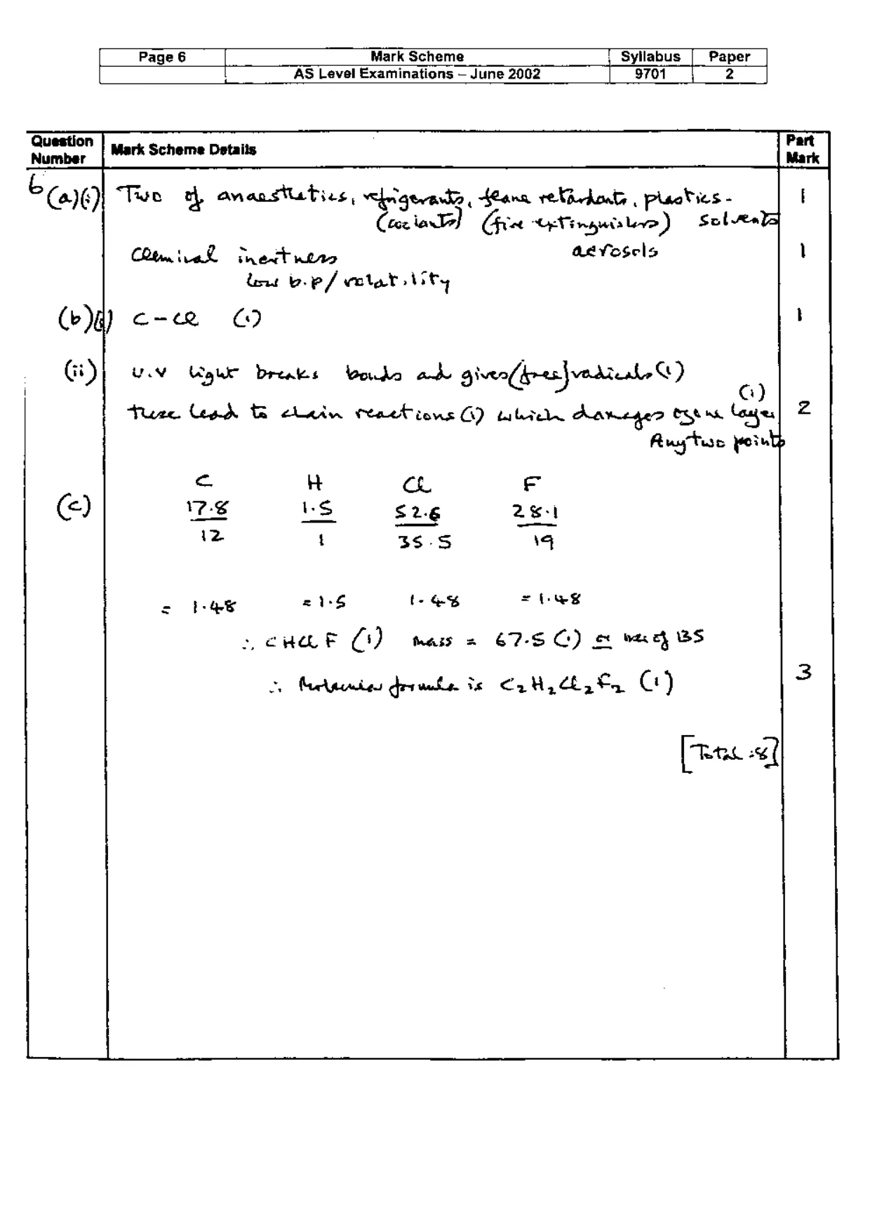 Mark scheme, page 7 of 7