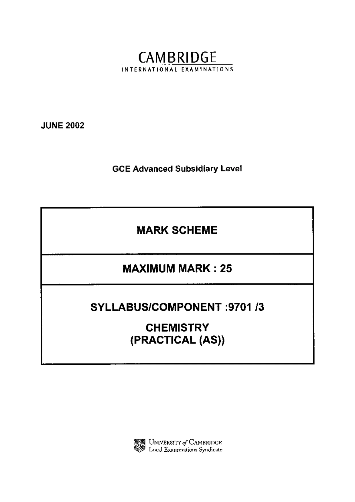 Mark scheme, page 1 of 5