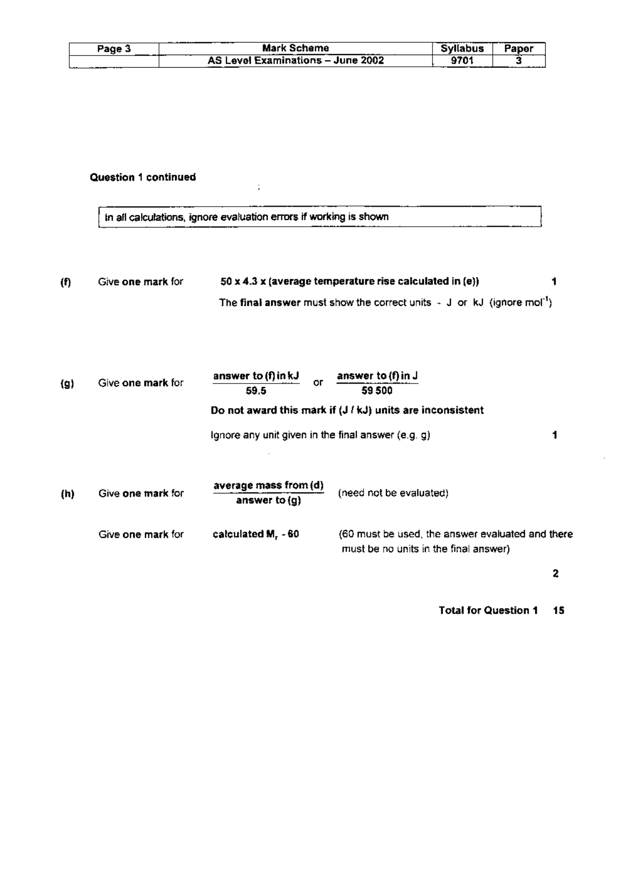 Mark scheme, page 4 of 5