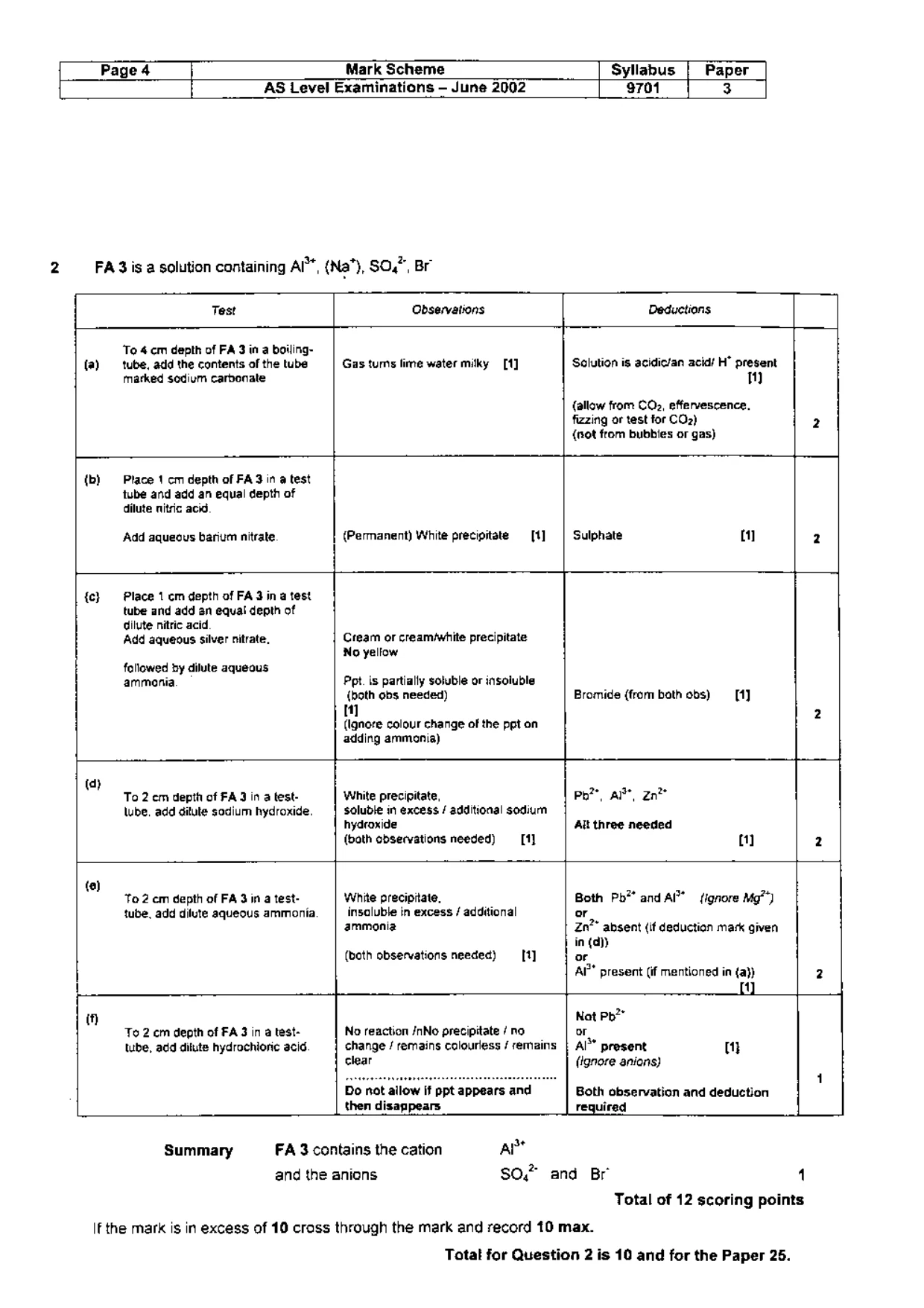 Mark scheme, page 5 of 5