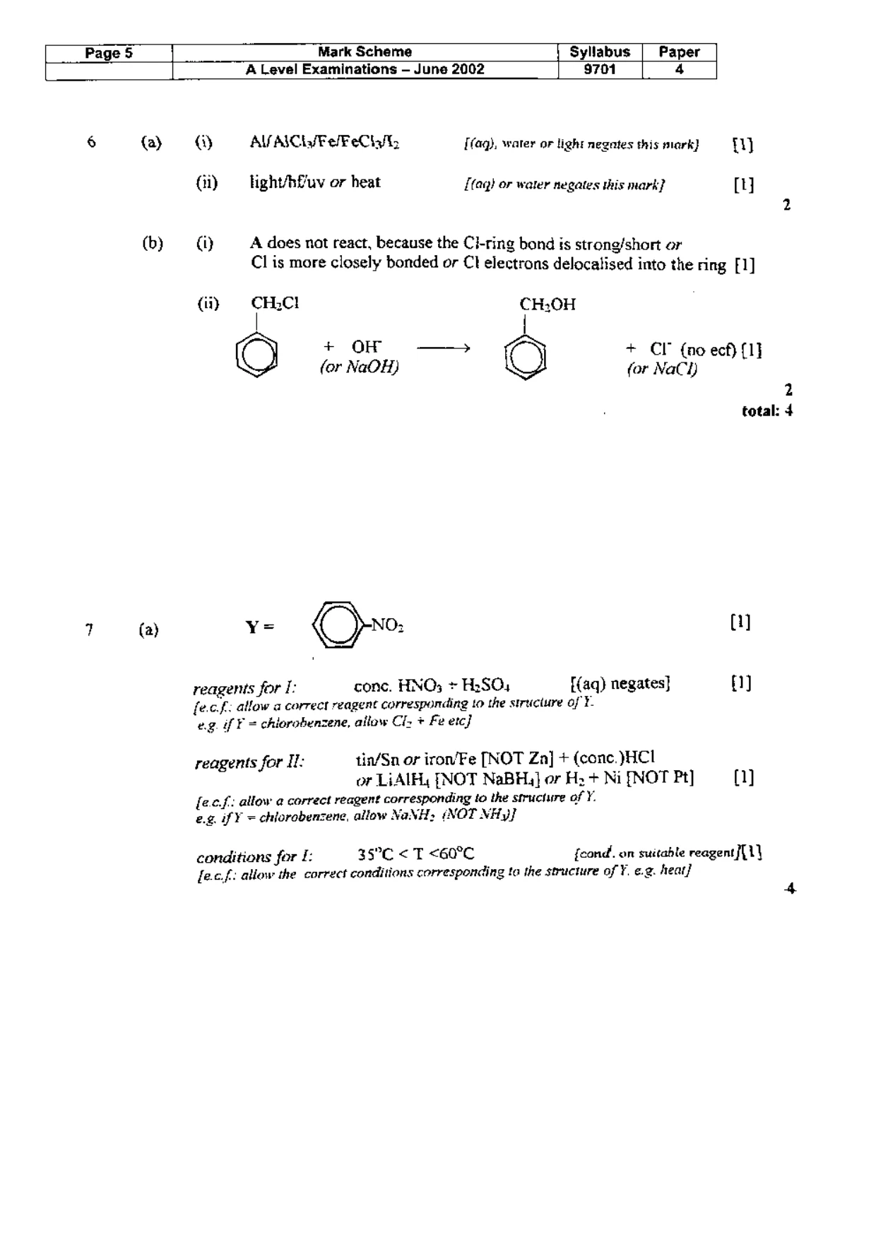 Mark scheme, page 6 of 7