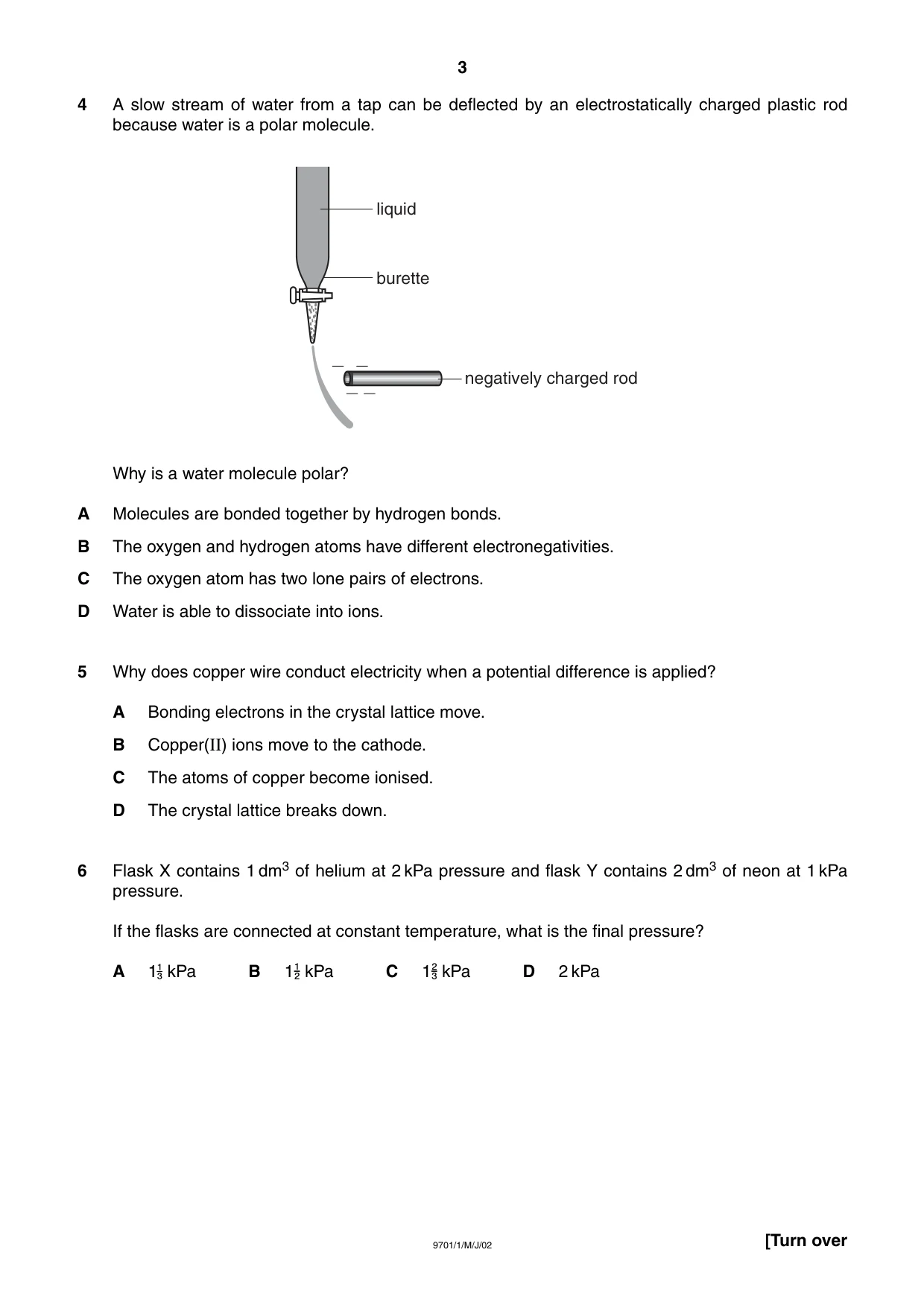 Cambridge A Level Chemistry 9701 2002 May/June Paper 1 · Variant 1 question paper, page 3 of 16