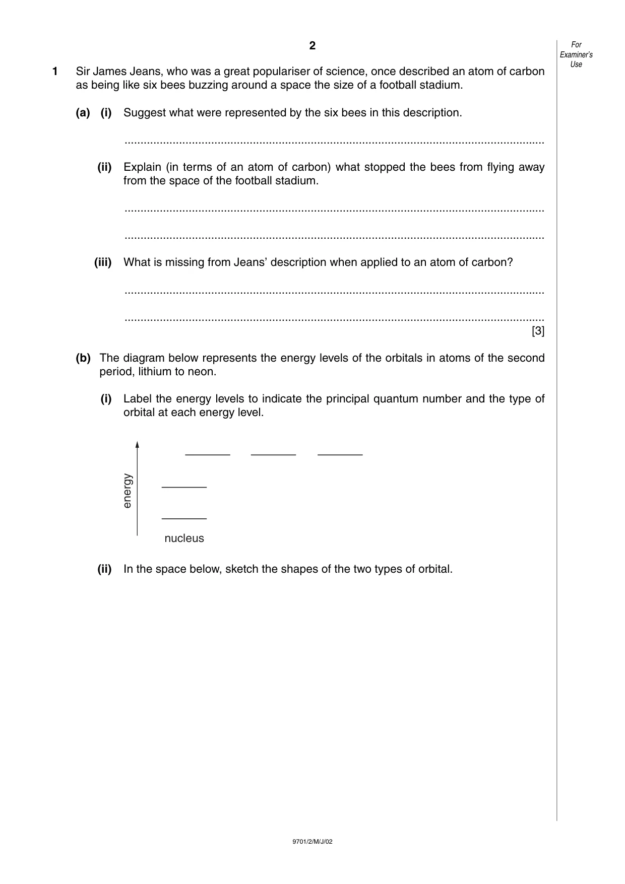 Cambridge A Level Chemistry 9701 2002 May/June Paper 2 · Variant 1 question paper, page 2 of 12