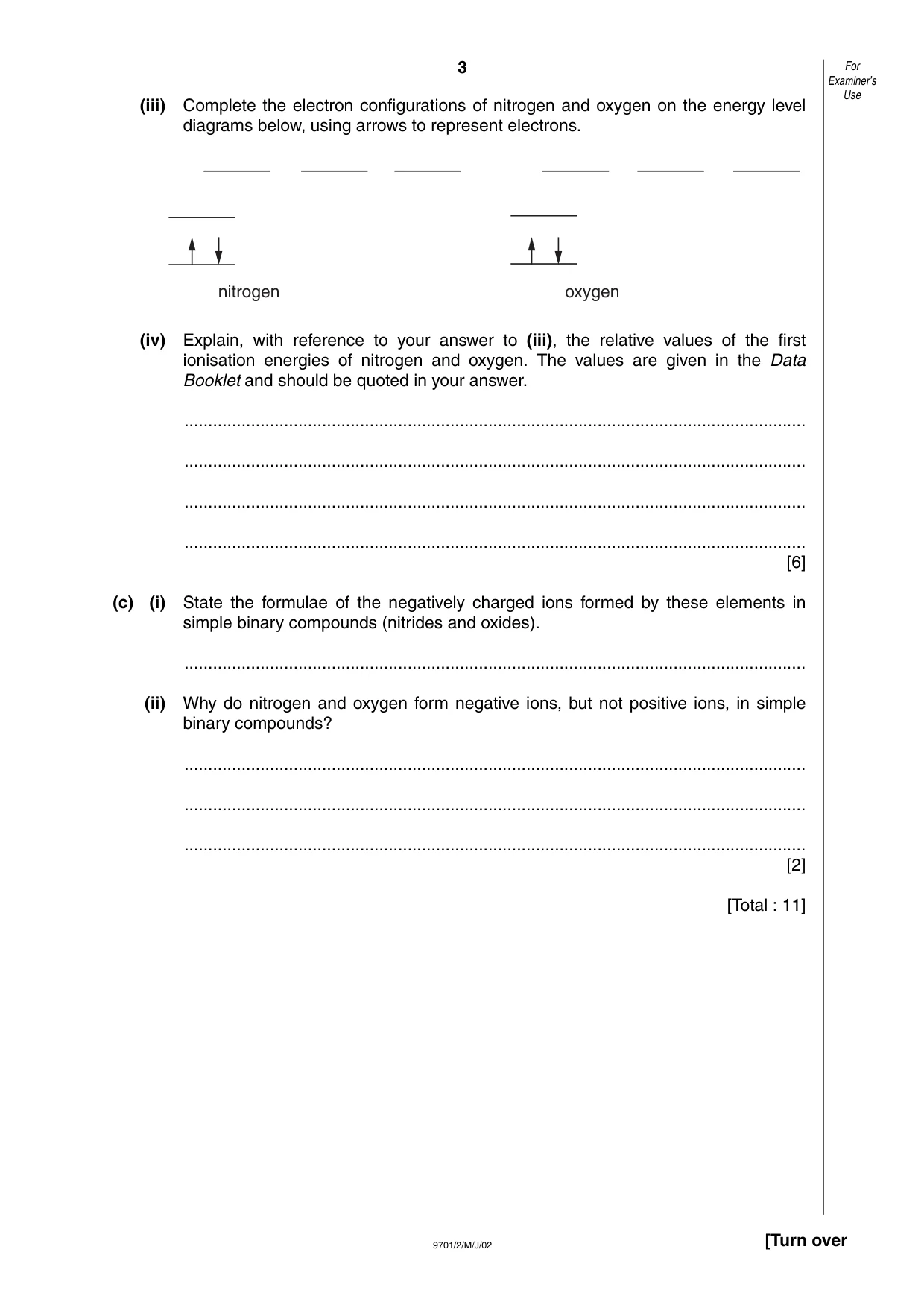 Cambridge A Level Chemistry 9701 2002 May/June Paper 2 · Variant 1 question paper, page 3 of 12