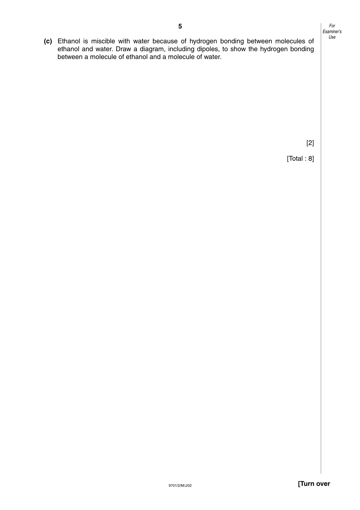 Cambridge A Level Chemistry 9701 2002 May/June Paper 2 · Variant 1 question paper, page 5 of 12