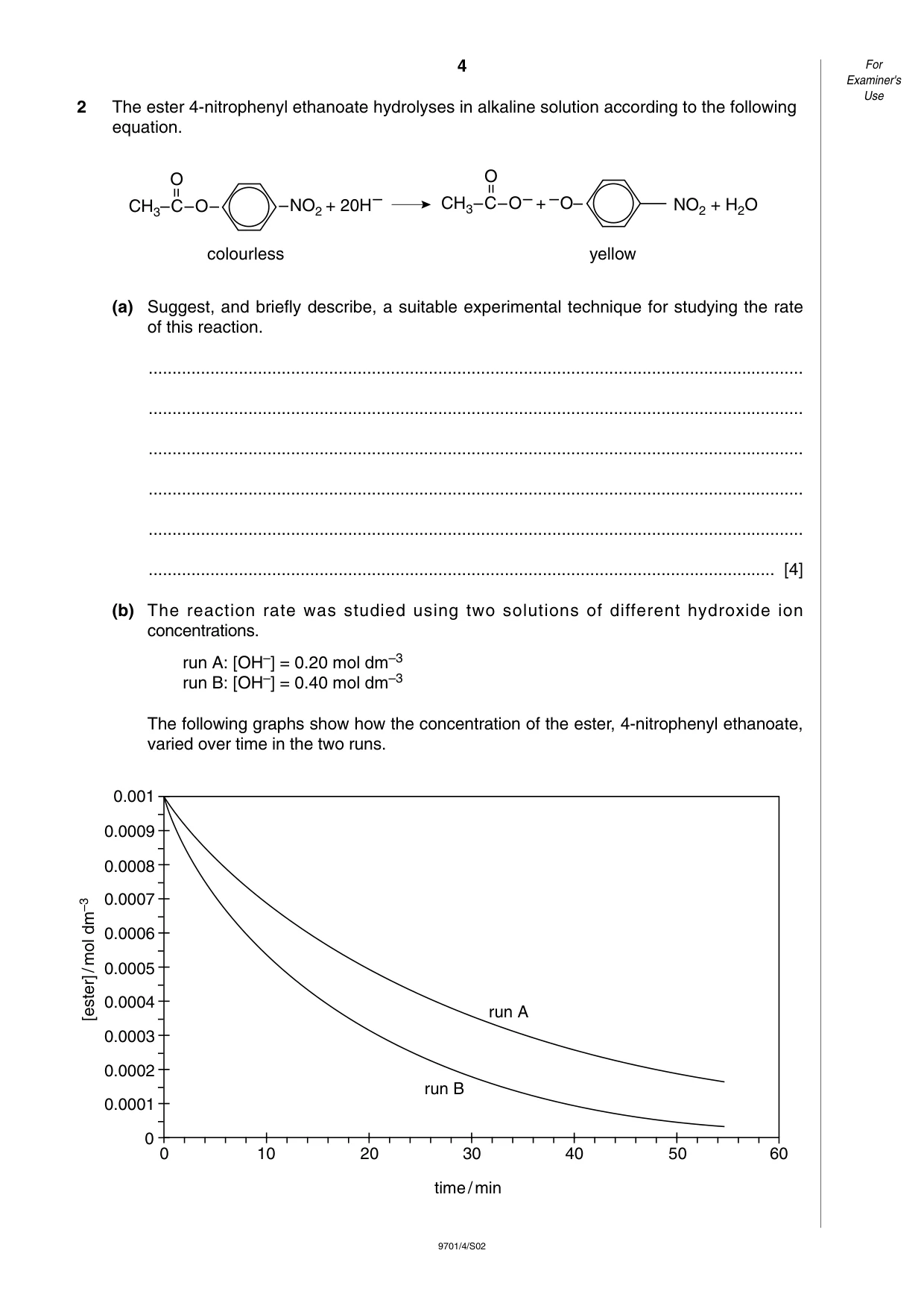 Cambridge A Level Chemistry 9701 2002 May/June Paper 4 · Variant 1 question paper, page 4 of 12