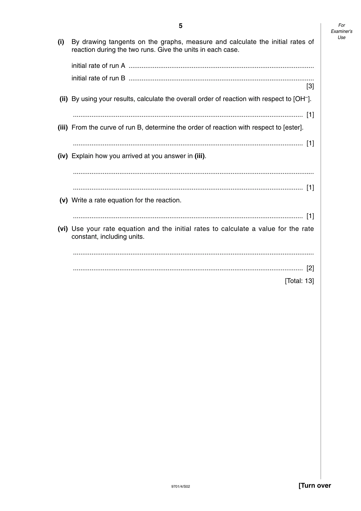 Cambridge A Level Chemistry 9701 2002 May/June Paper 4 · Variant 1 question paper, page 5 of 12