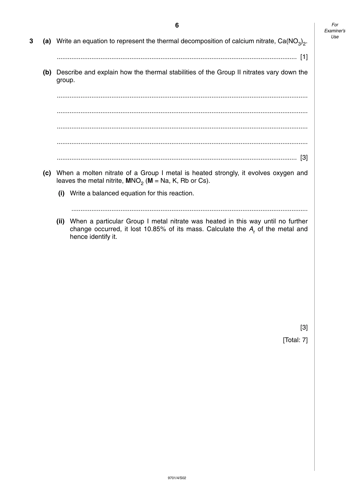 Cambridge A Level Chemistry 9701 2002 May/June Paper 4 · Variant 1 question paper, page 6 of 12
