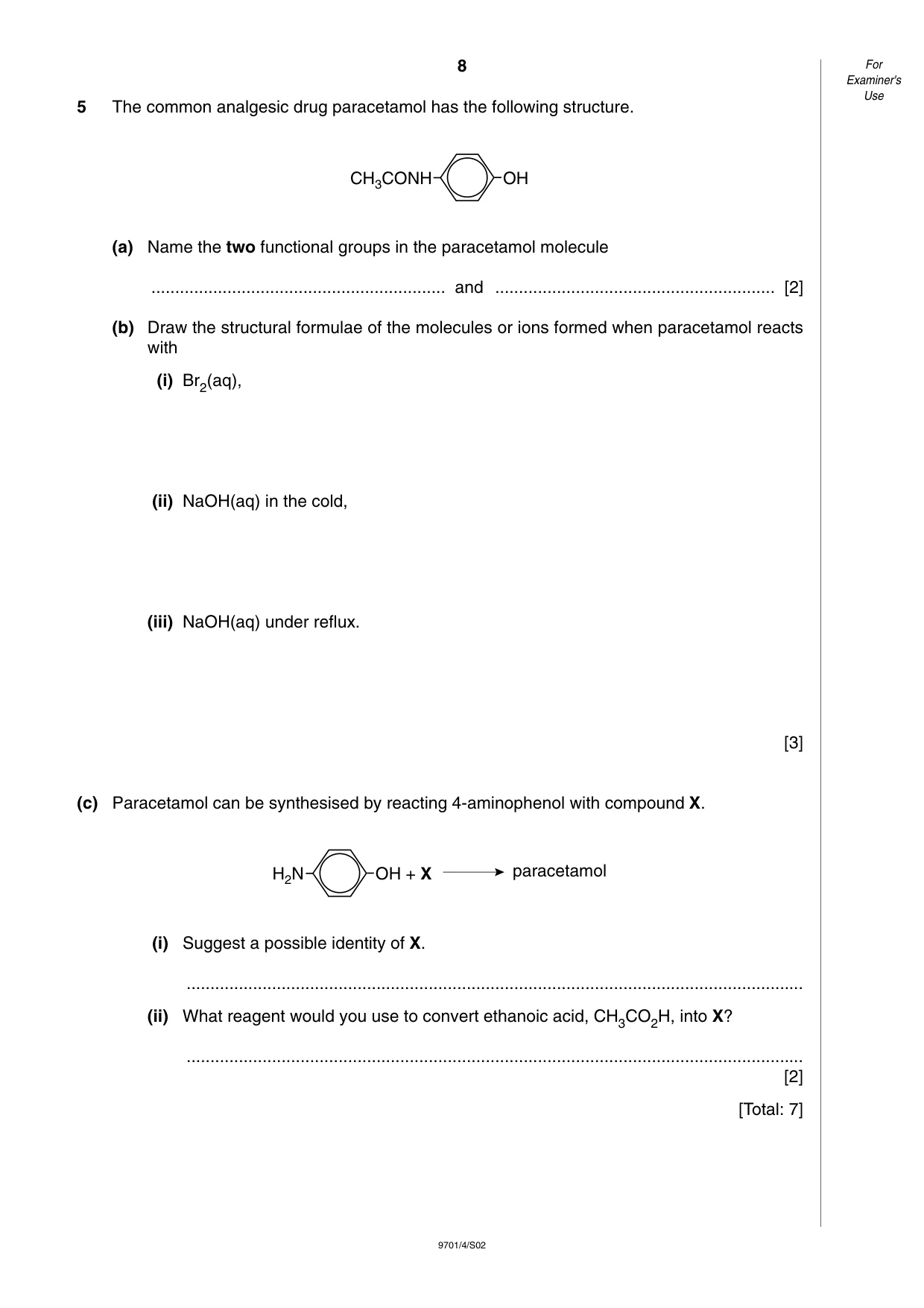 Cambridge A Level Chemistry 9701 2002 May/June Paper 4 · Variant 1 question paper, page 8 of 12