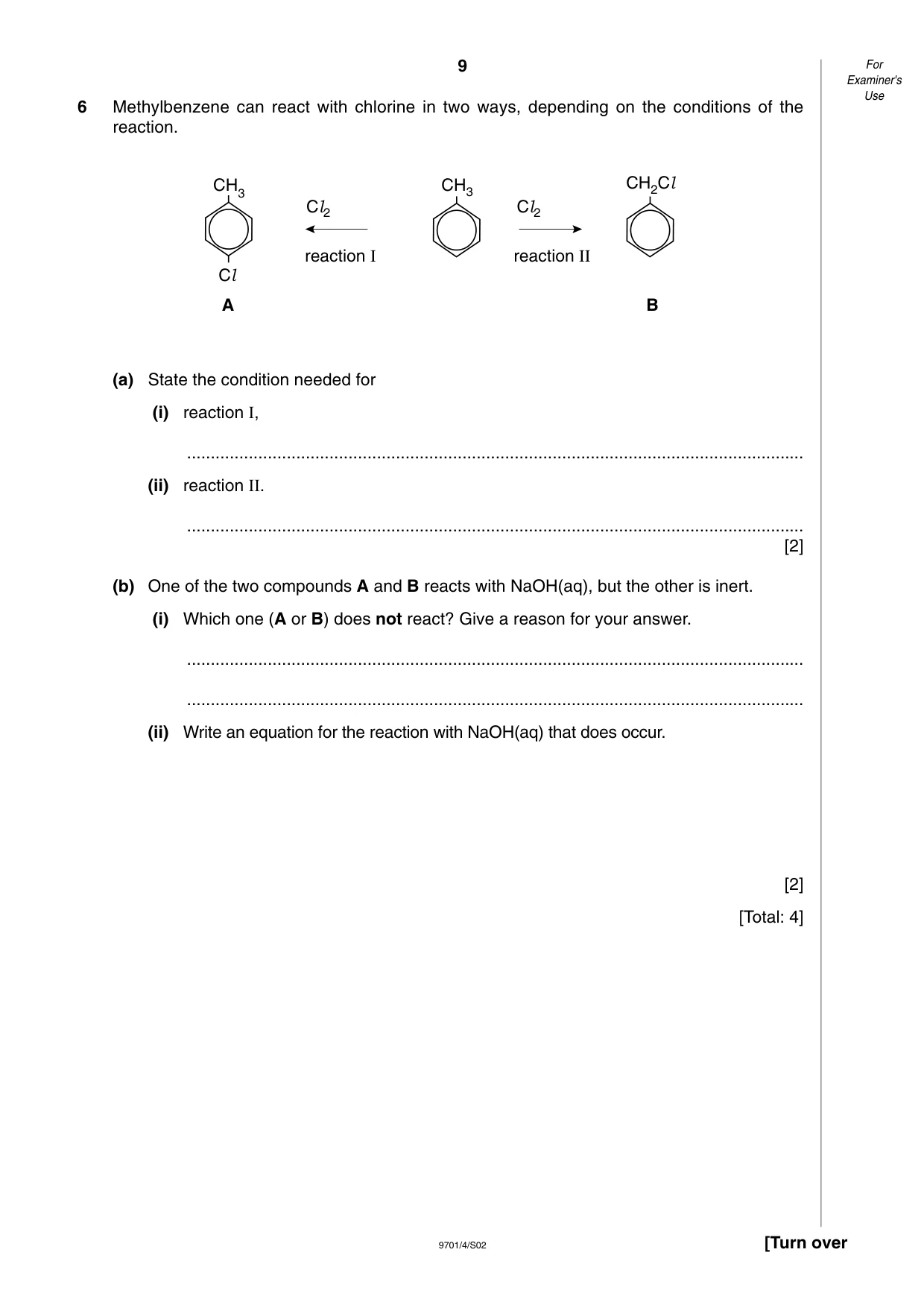 Cambridge A Level Chemistry 9701 2002 May/June Paper 4 · Variant 1 question paper, page 9 of 12