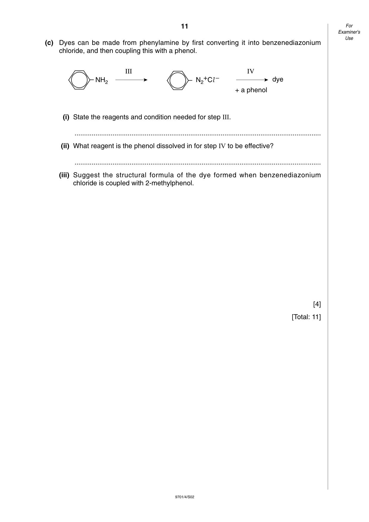 Cambridge A Level Chemistry 9701 2002 May/June Paper 4 · Variant 1 question paper, page 11 of 12