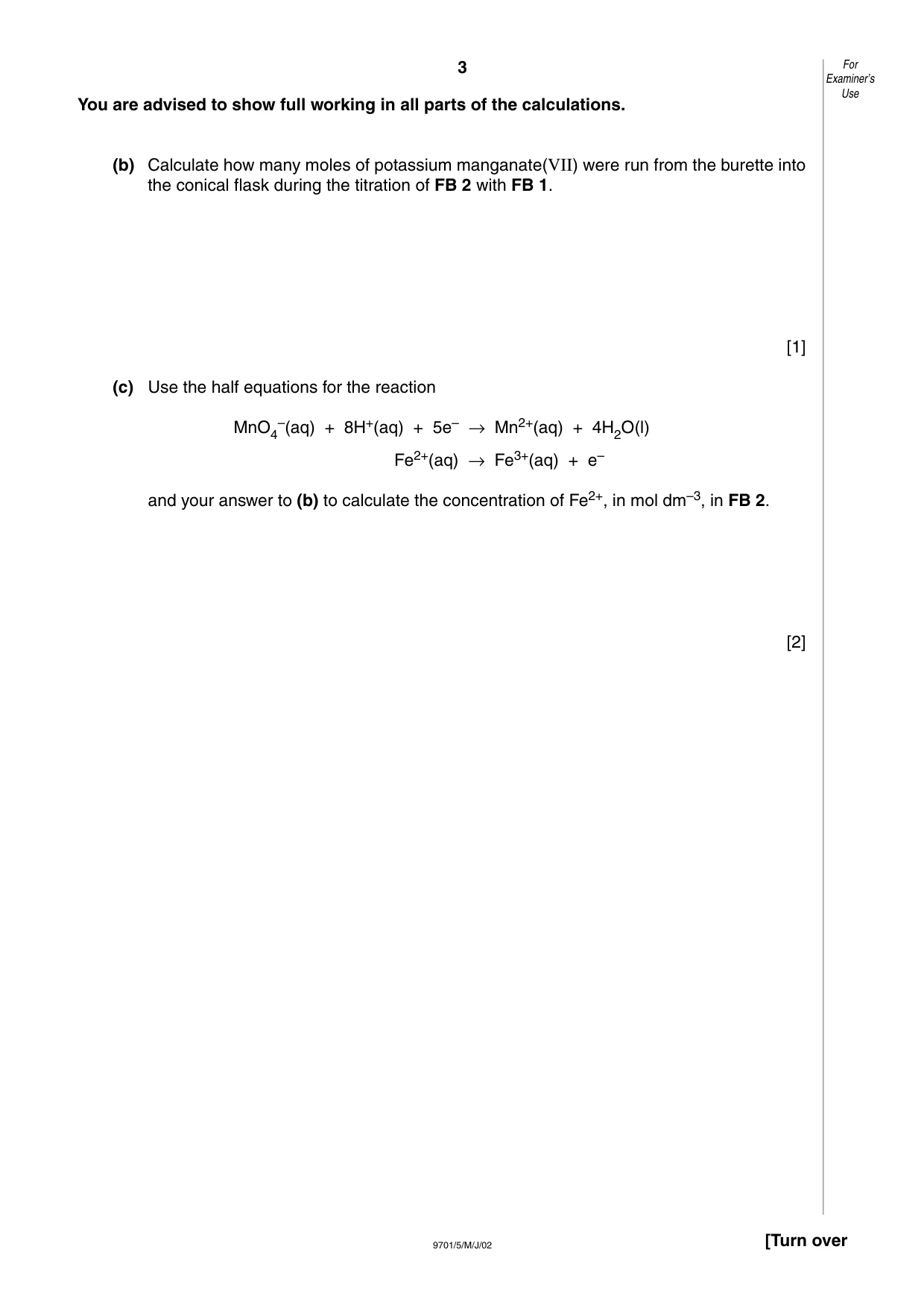 Cambridge A Level Chemistry 9701 2002 May/June Paper 5 · Variant 1 question paper, page 3 of 8