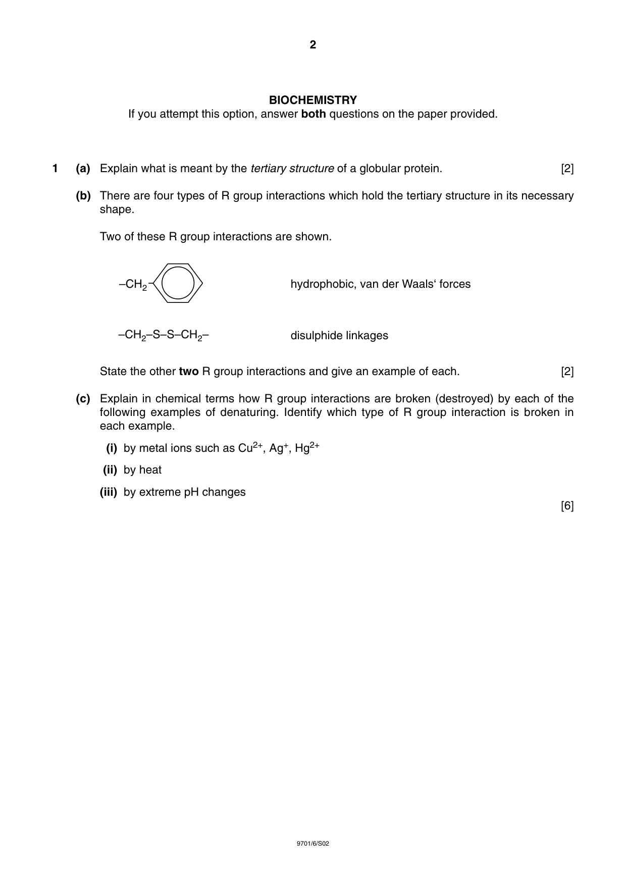 Cambridge A Level Chemistry 9701 2002 May/June Paper 6 · Variant 1 question paper, page 2 of 12