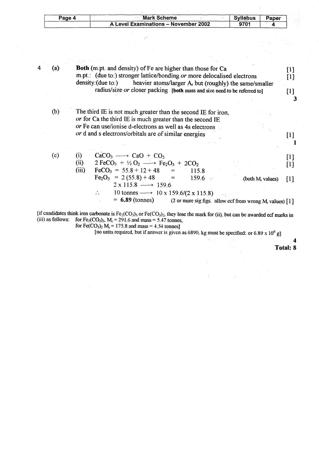 Mark scheme, page 5 of 7