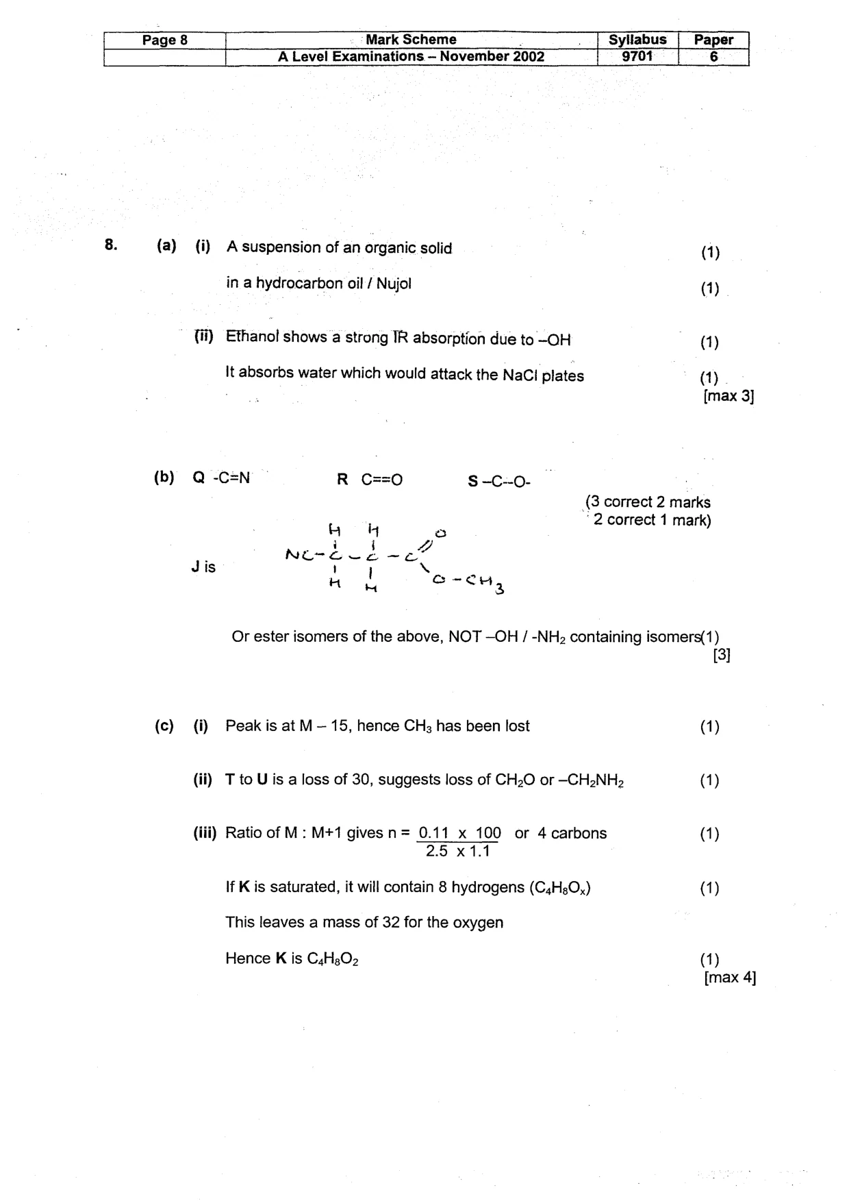 Mark scheme, page 9 of 11