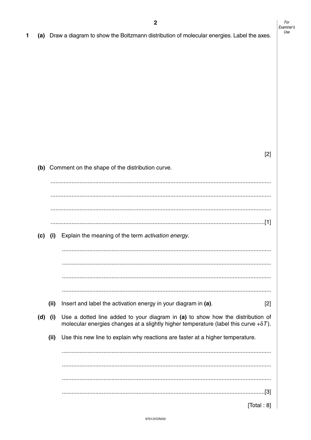 Cambridge A Level Chemistry 9701 2002 Oct/Nov Paper 2 · Variant 1 question paper, page 2 of 12