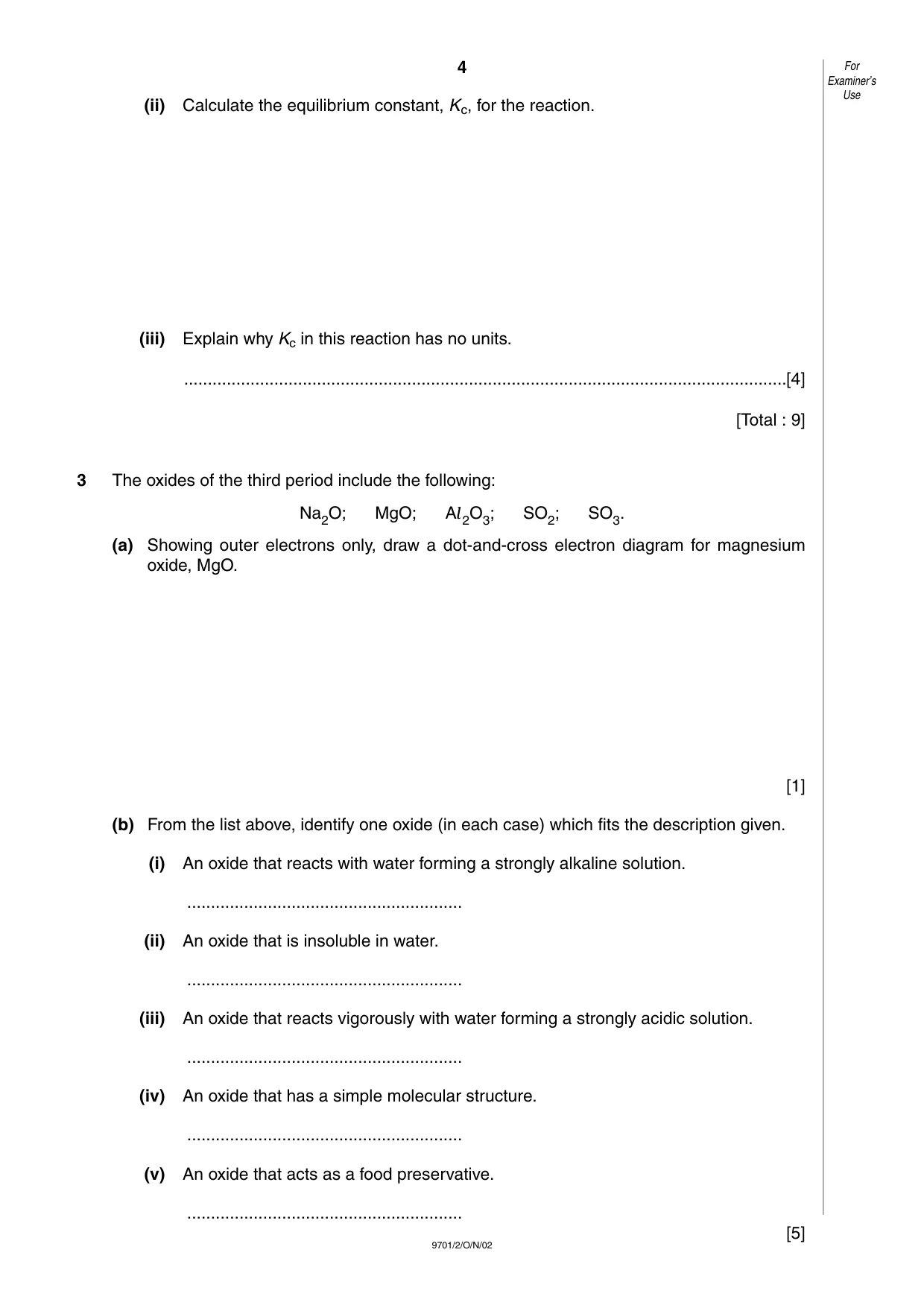 Cambridge A Level Chemistry 9701 2002 Oct/Nov Paper 2 · Variant 1 question paper, page 4 of 12