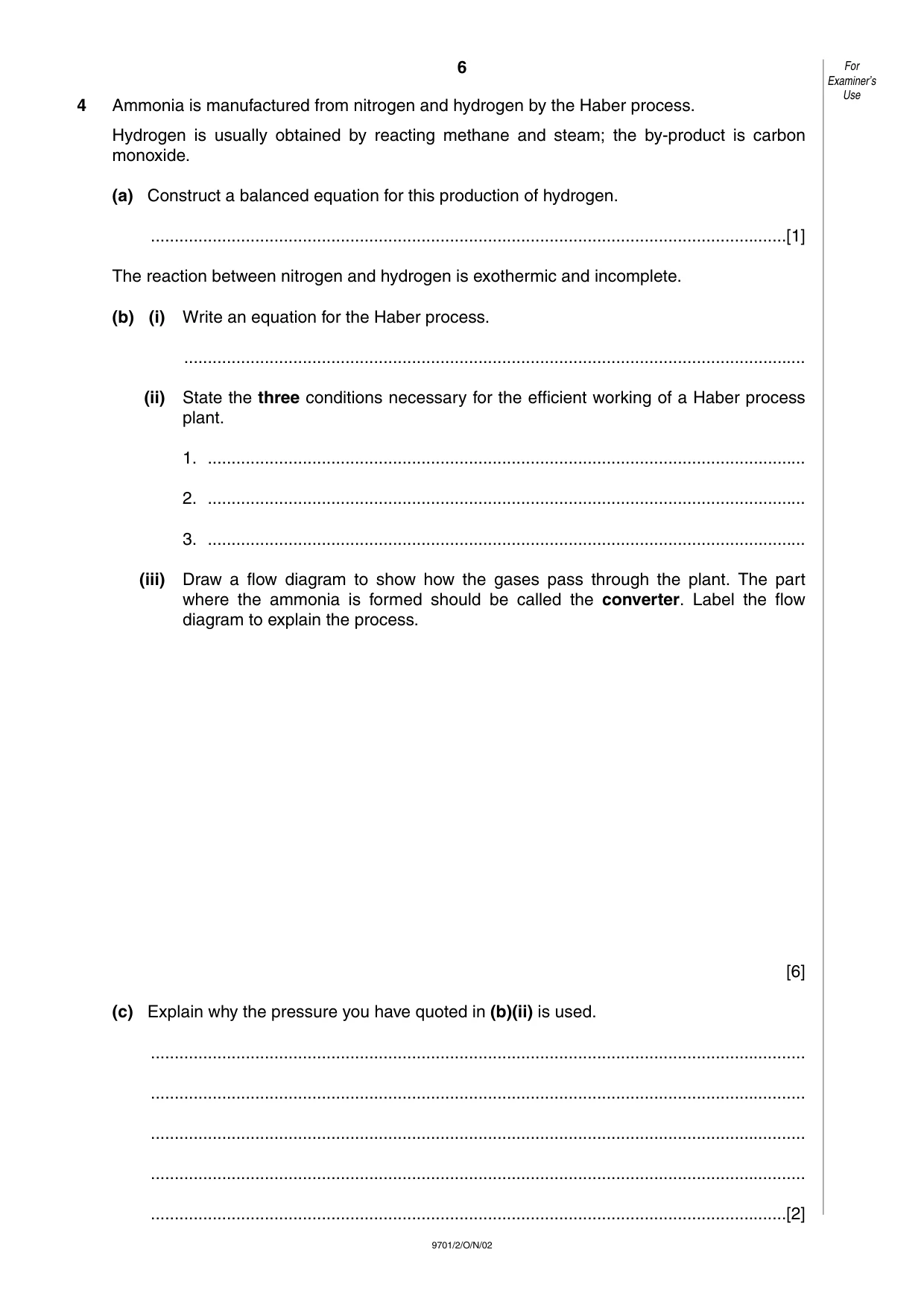 Cambridge A Level Chemistry 9701 2002 Oct/Nov Paper 2 · Variant 1 question paper, page 6 of 12