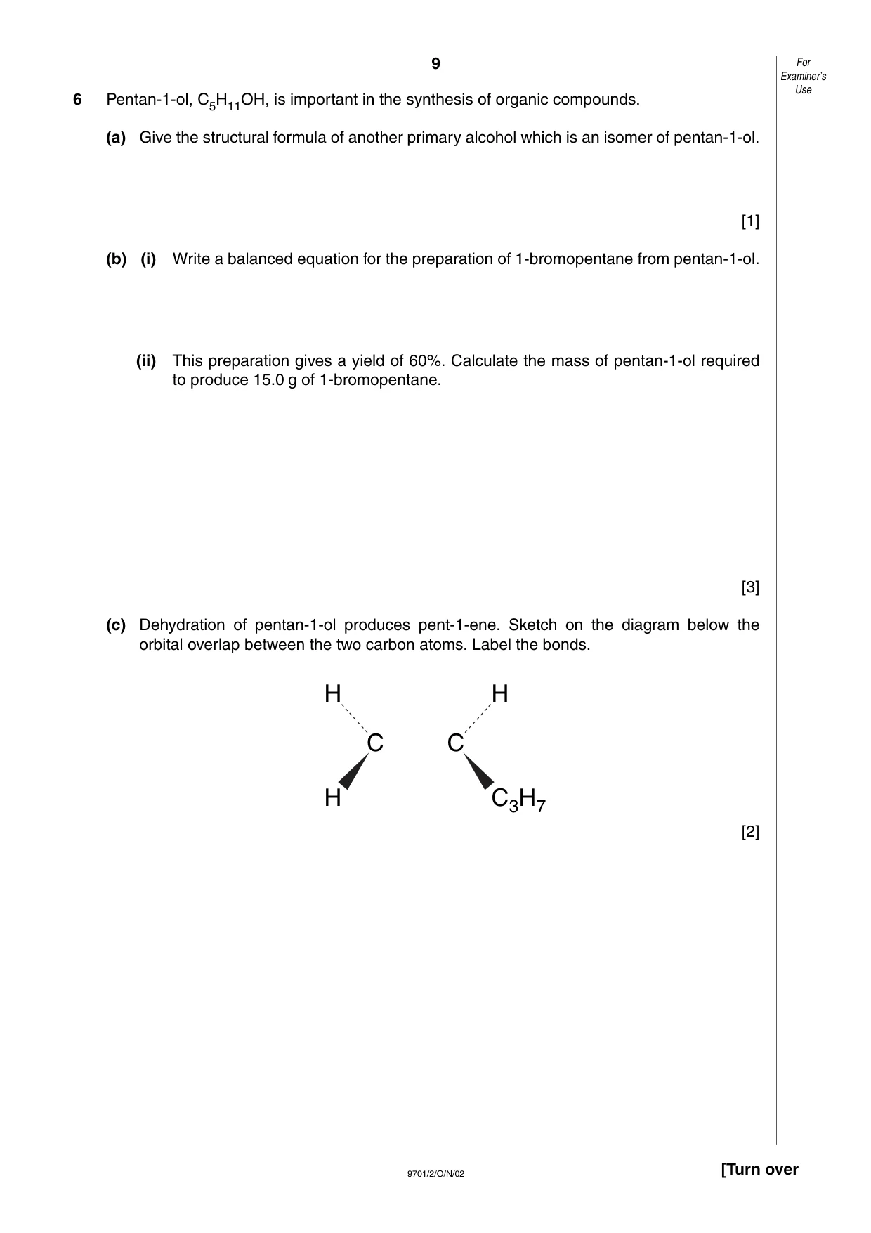 Cambridge A Level Chemistry 9701 2002 Oct/Nov Paper 2 · Variant 1 question paper, page 9 of 12