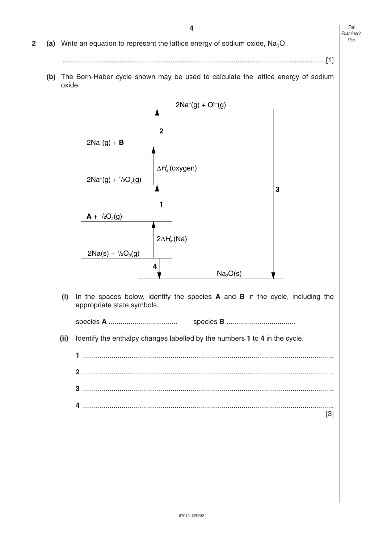Cambridge A Level Chemistry 9701 2002 Oct/Nov Paper 4 · Variant 1 question paper, page 4 of 12