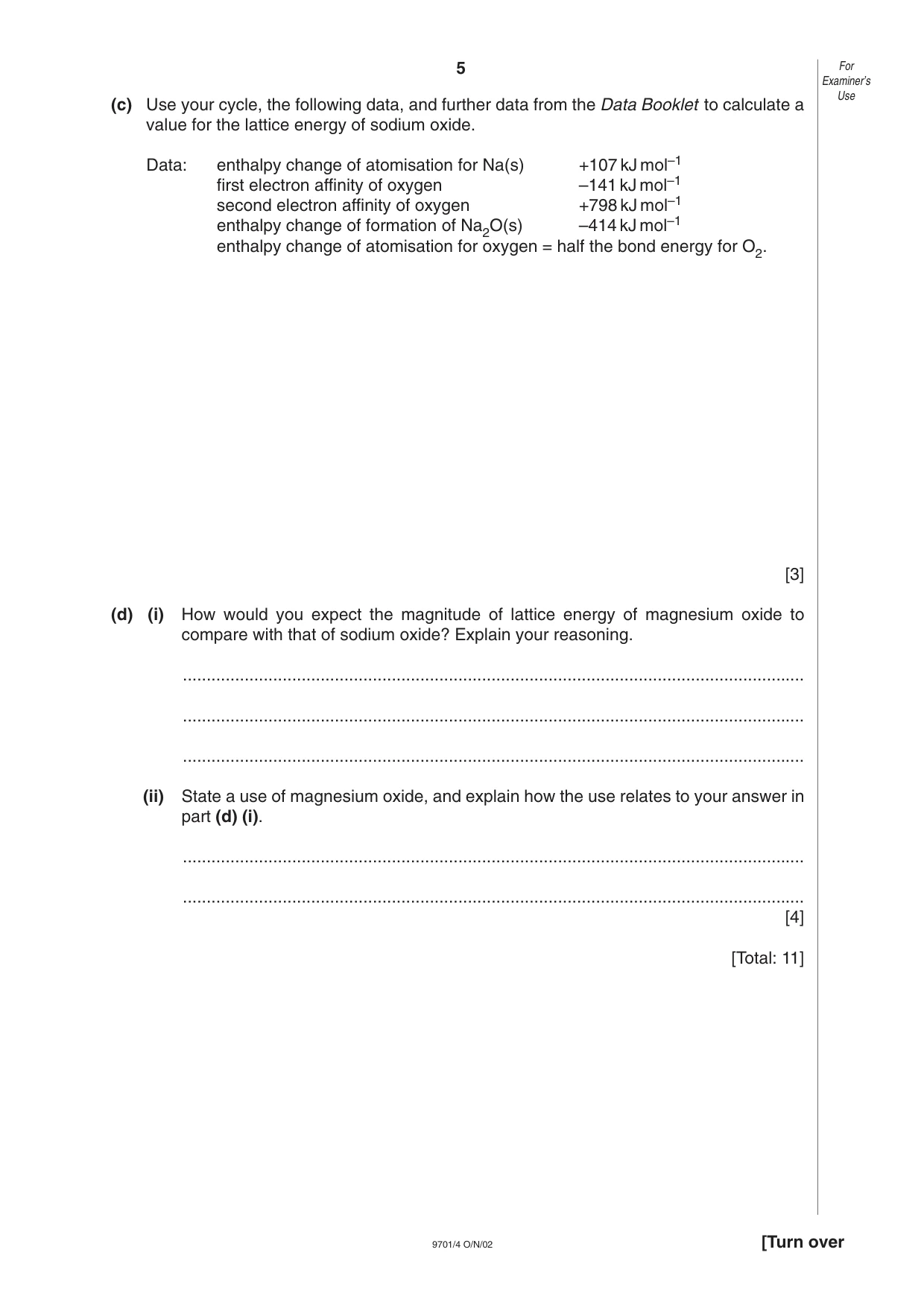 Cambridge A Level Chemistry 9701 2002 Oct/Nov Paper 4 · Variant 1 question paper, page 5 of 12