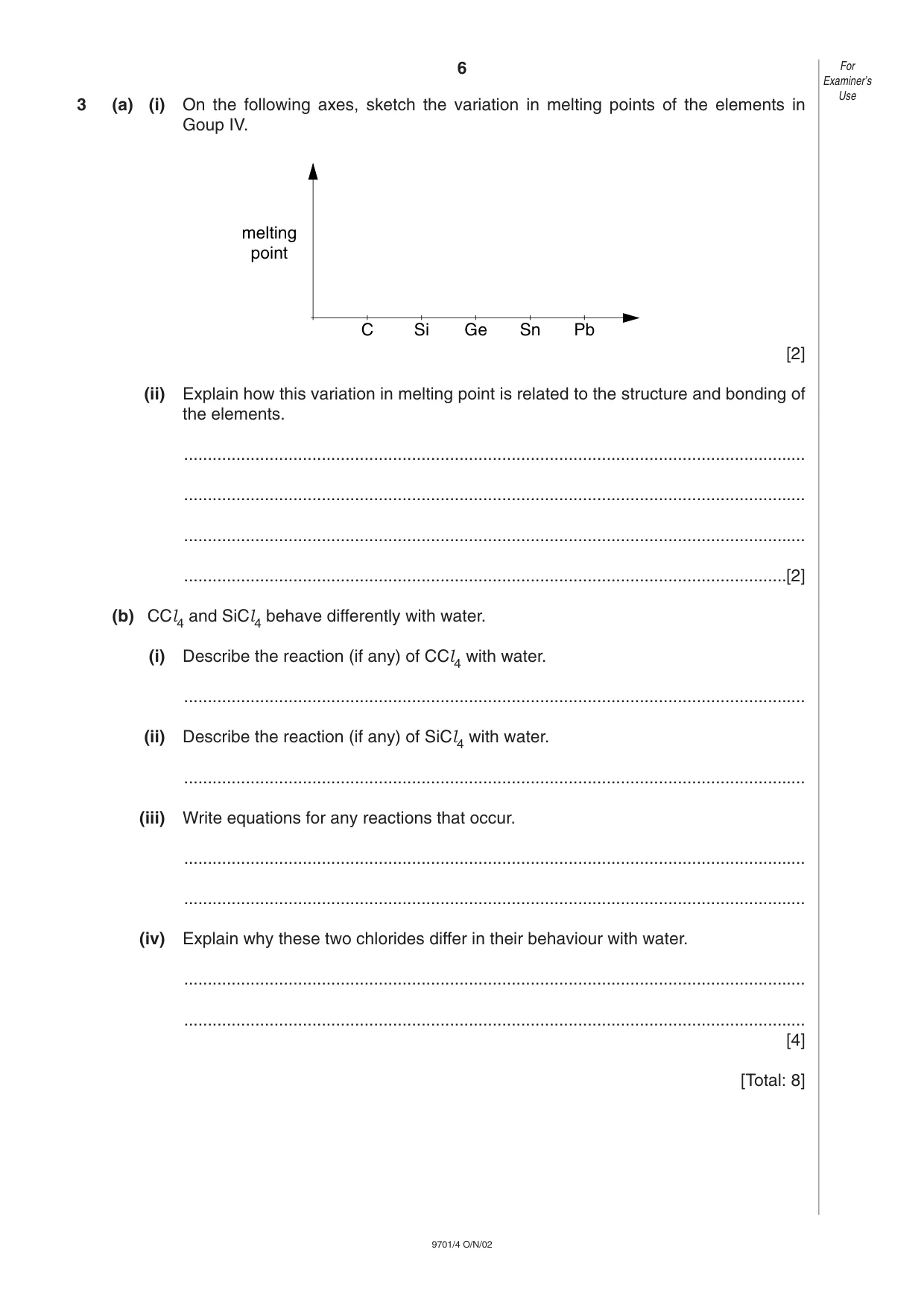 Cambridge A Level Chemistry 9701 2002 Oct/Nov Paper 4 · Variant 1 question paper, page 6 of 12