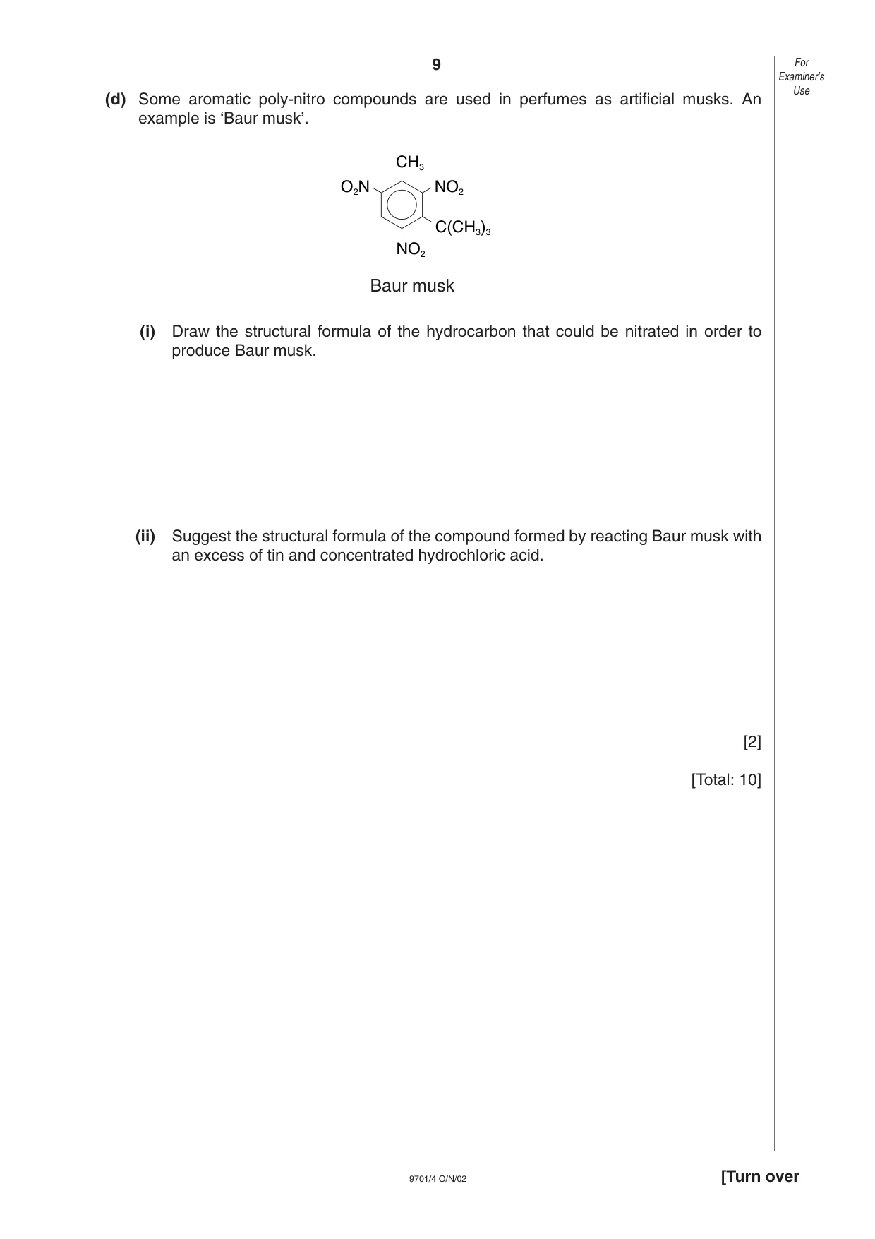 Cambridge A Level Chemistry 9701 2002 Oct/Nov Paper 4 · Variant 1 question paper, page 9 of 12