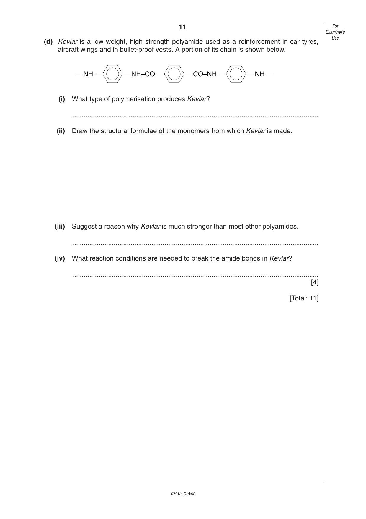 Cambridge A Level Chemistry 9701 2002 Oct/Nov Paper 4 · Variant 1 question paper, page 11 of 12