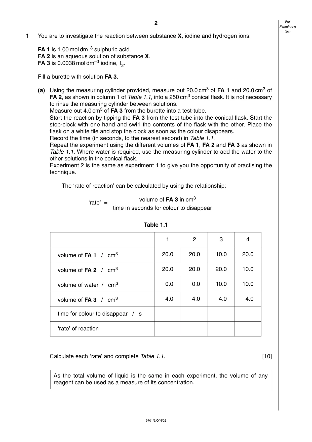 Cambridge A Level Chemistry 9701 2002 Oct/Nov Paper 5 · Variant 1 question paper, page 2 of 8