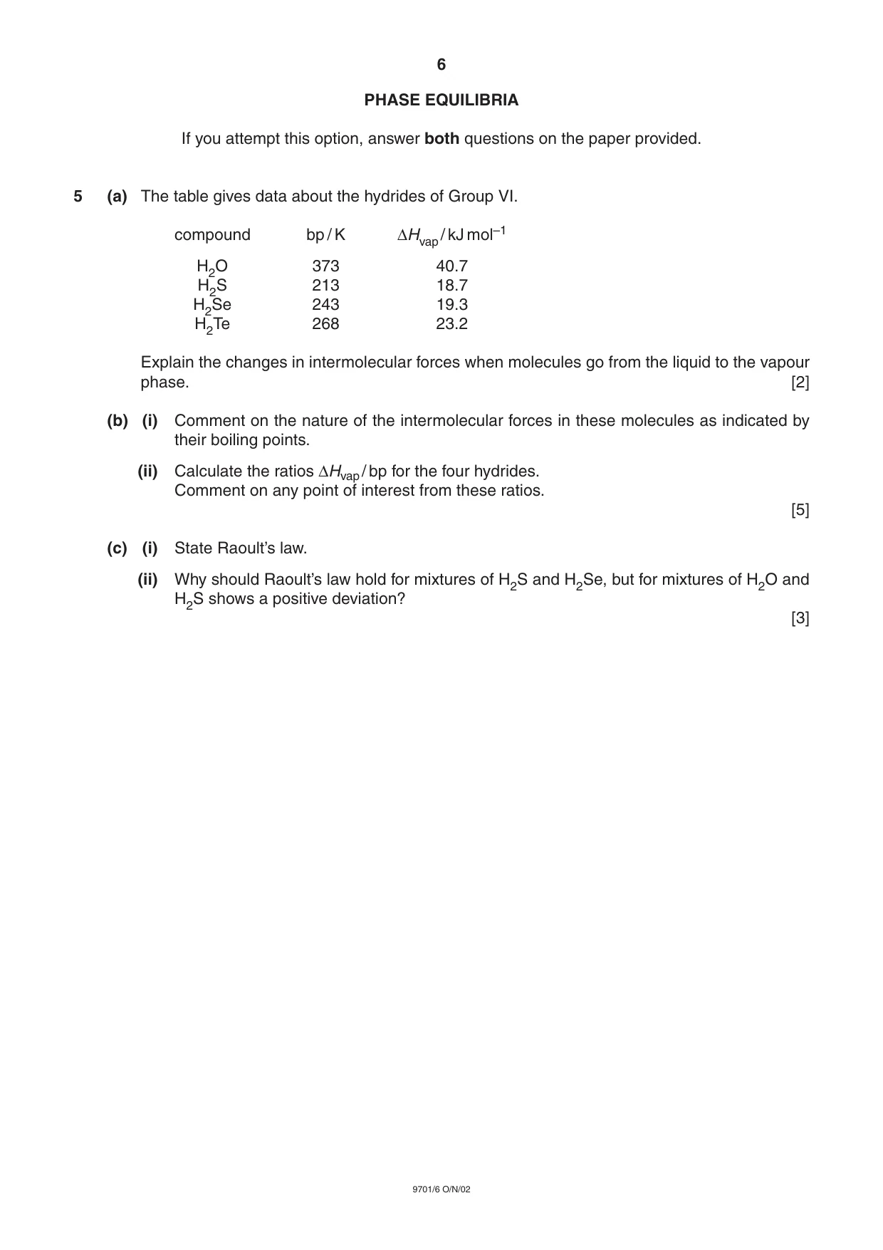Cambridge A Level Chemistry 9701 2002 Oct/Nov Paper 6 · Variant 1 question paper, page 6 of 14