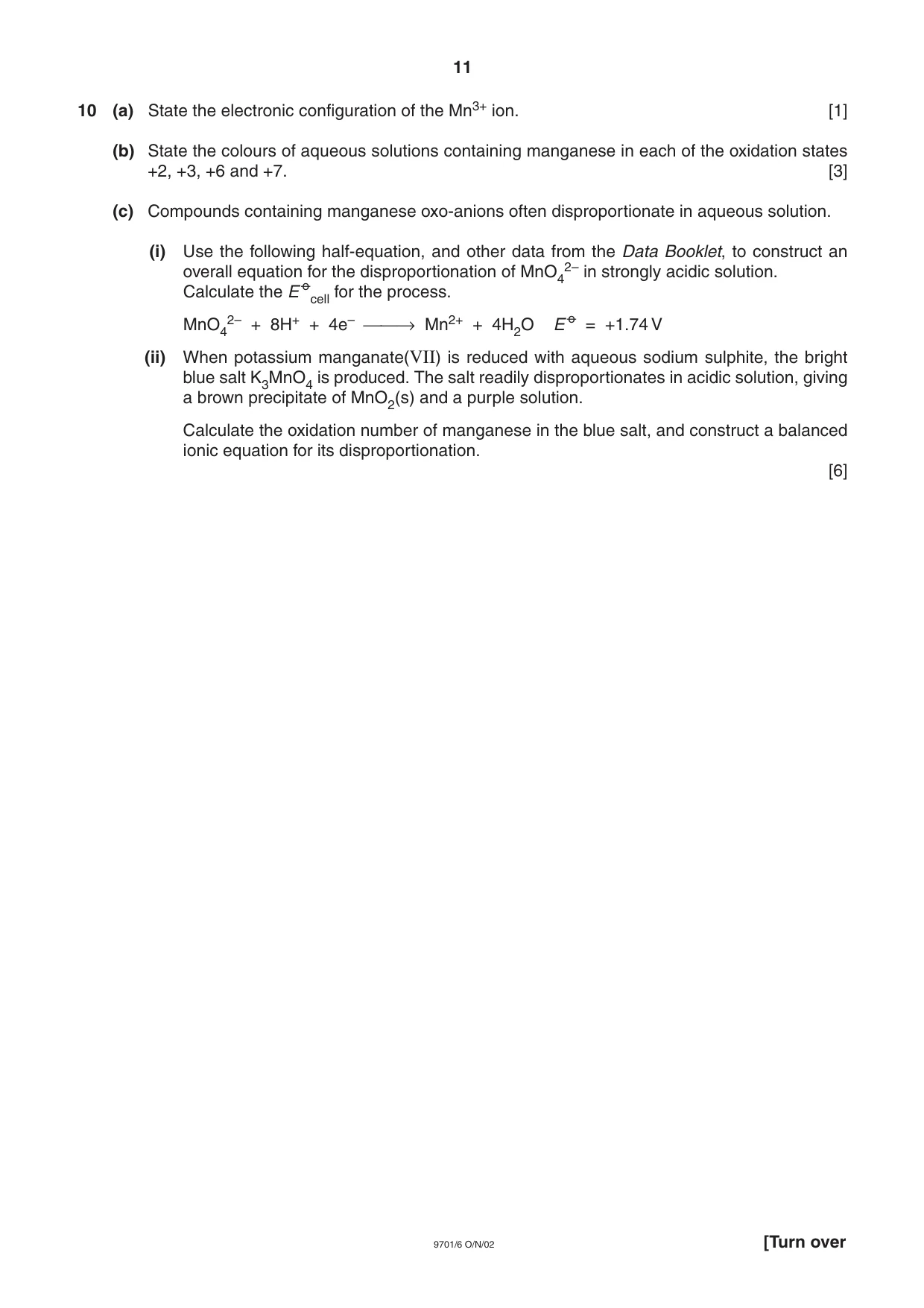 Cambridge A Level Chemistry 9701 2002 Oct/Nov Paper 6 · Variant 1 question paper, page 11 of 14